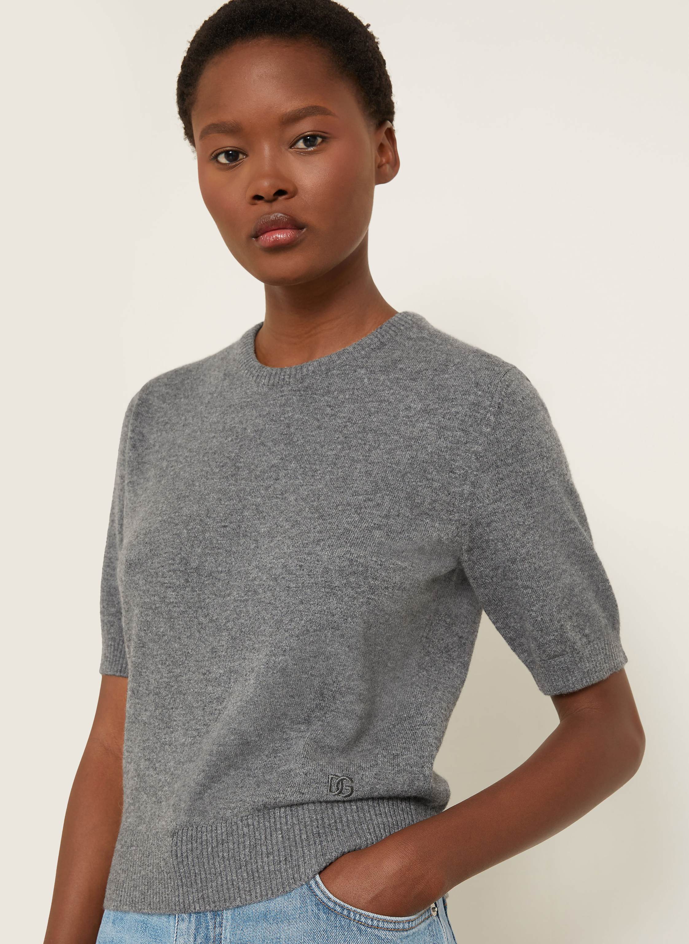 Thumbnail - Dolce & Gabbana Strickshirt Aus Cashmere grau