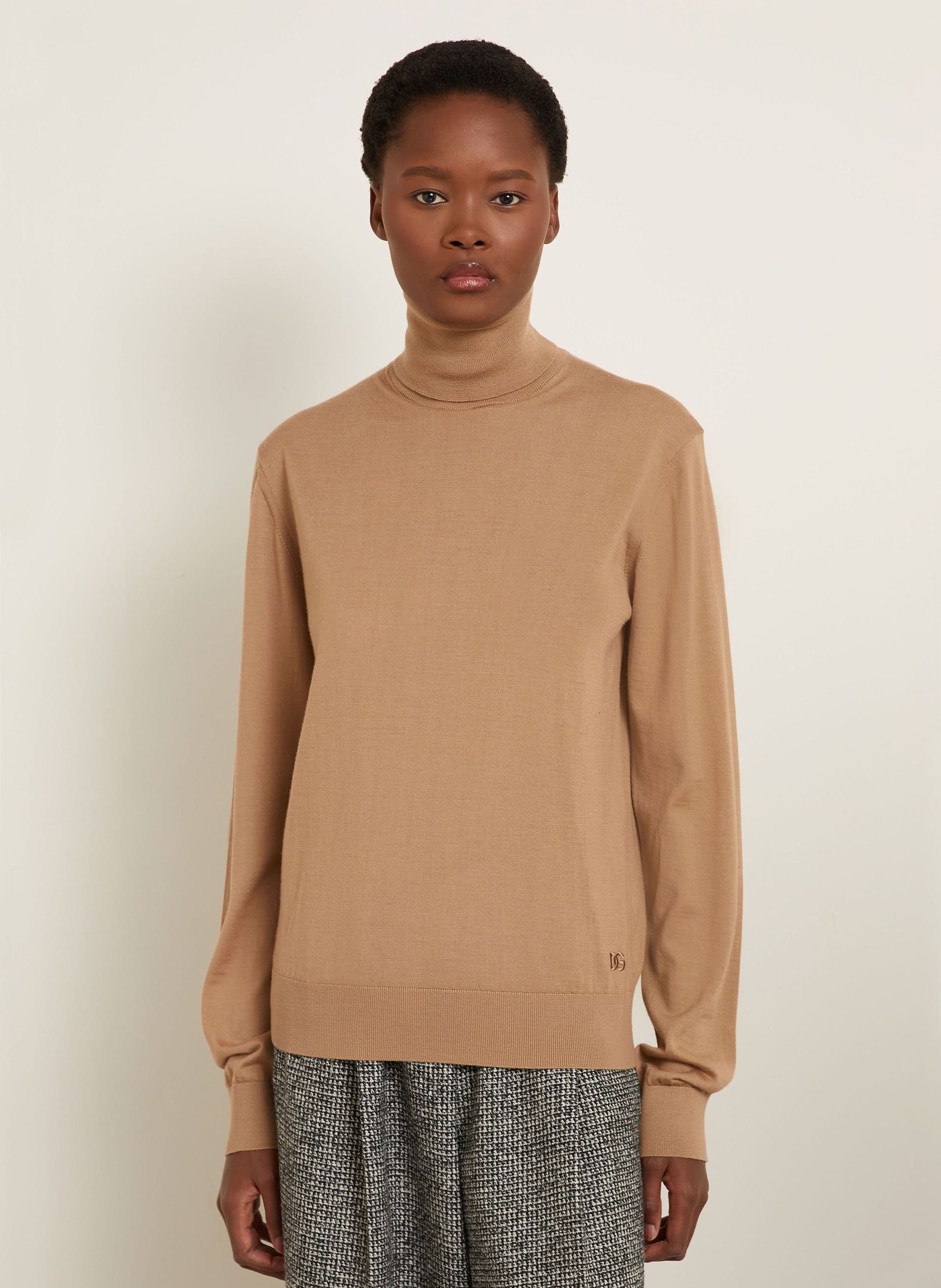 Thumbnail - Dolce & Gabbana Rollkragenpullover Aus Cashmere braun