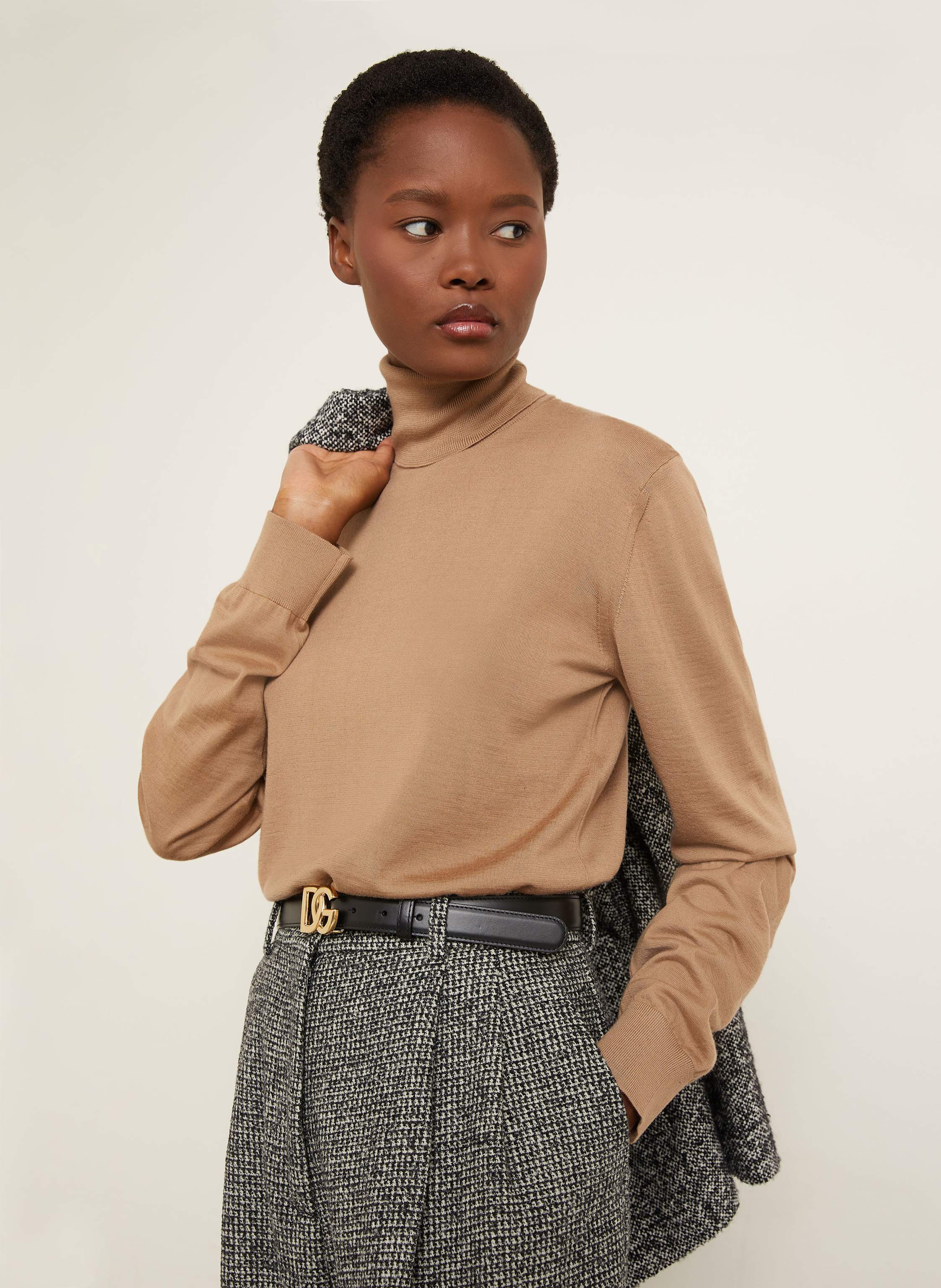 Thumbnail - Dolce & Gabbana Rollkragenpullover Aus Cashmere braun