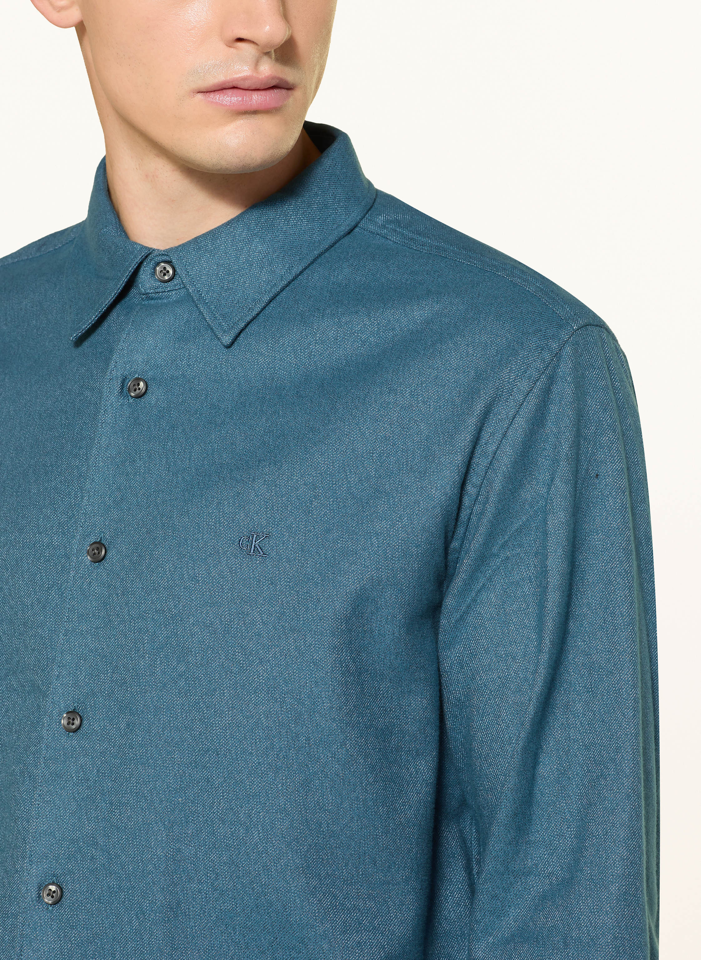 Thumbnail - Calvin Klein Flanellhemd Easy Fit weiss