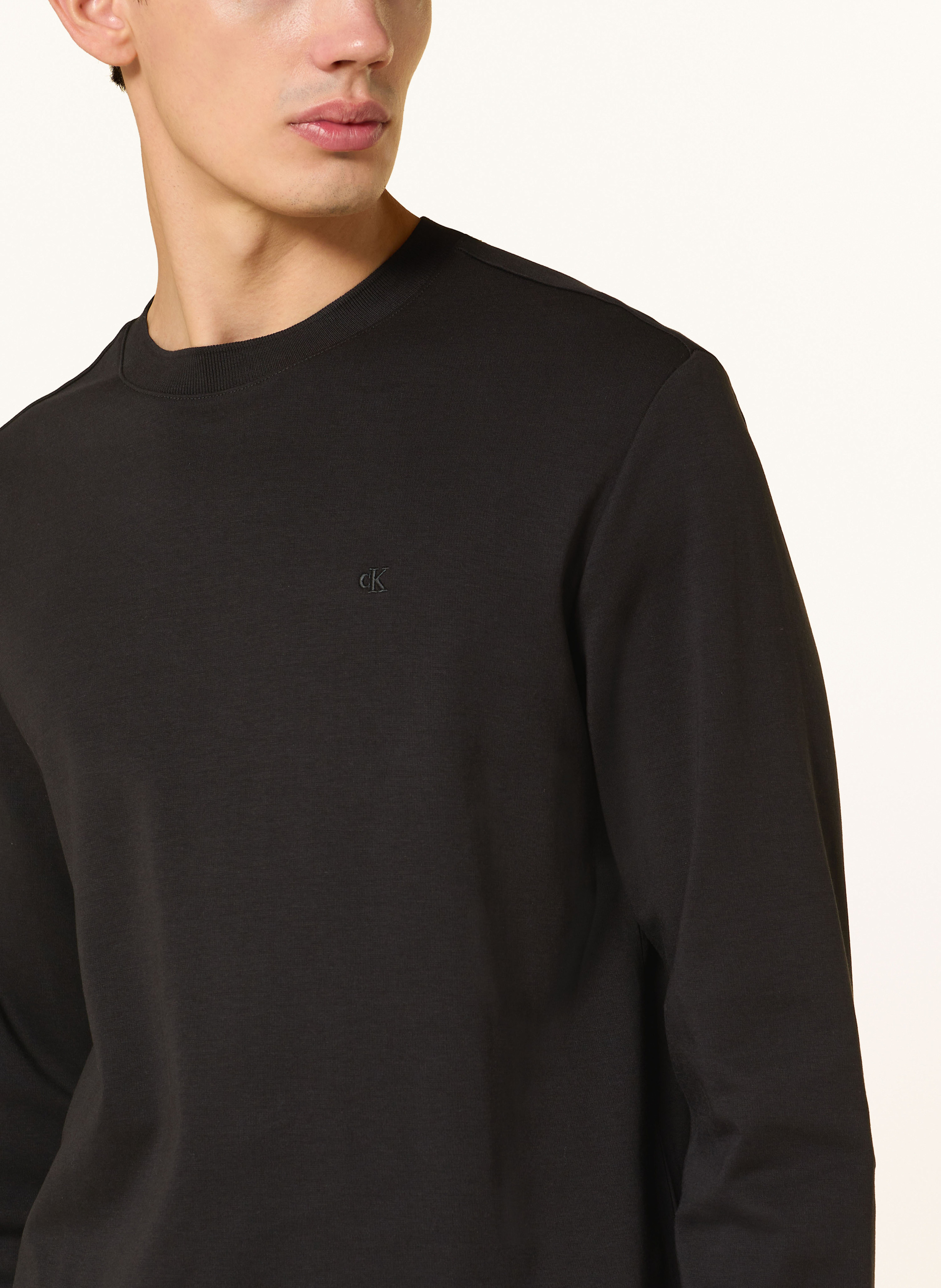 Thumbnail - Calvin Klein Longsleeve Luxe Cotton Interlock schwarz