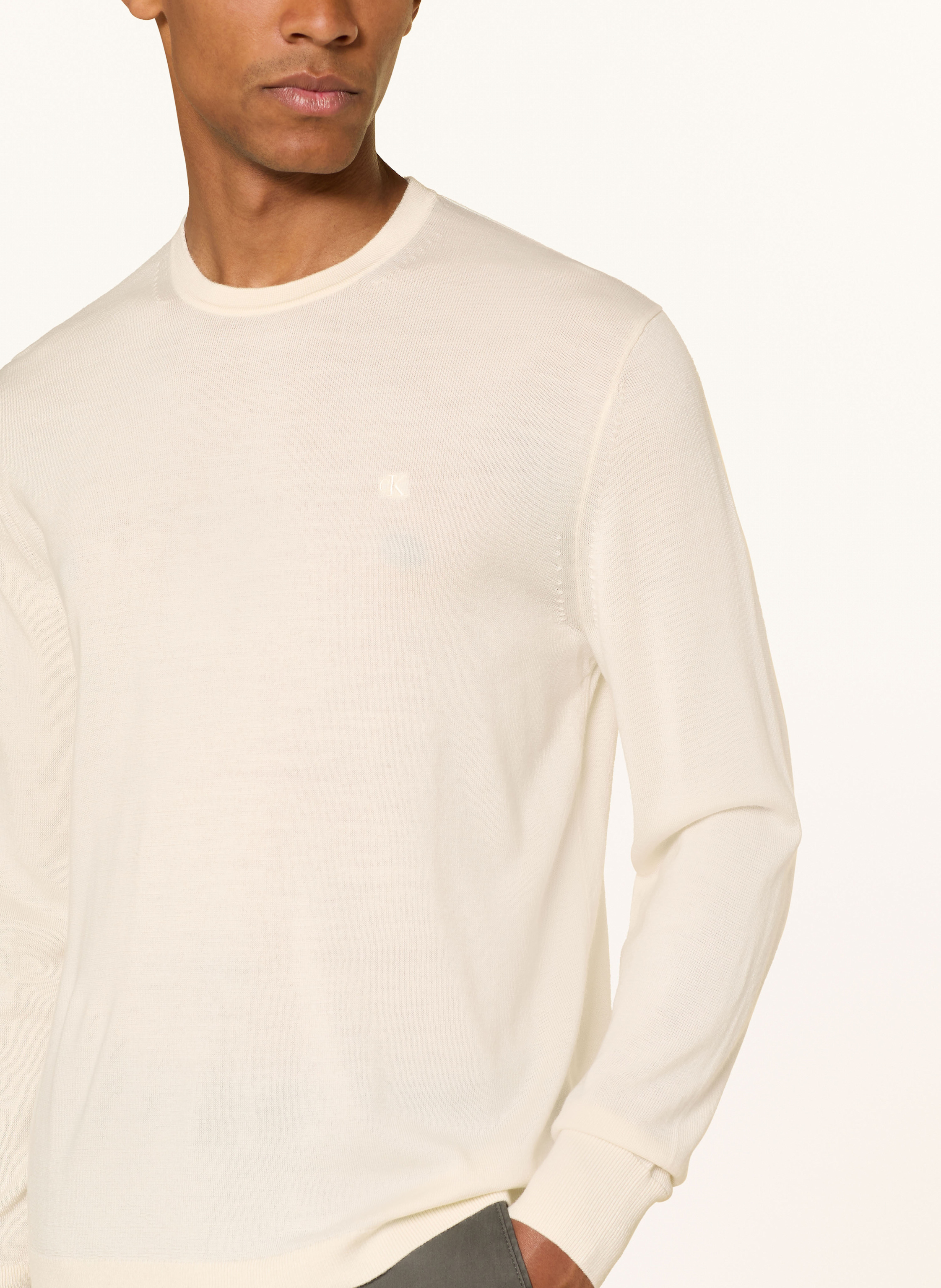 Thumbnail - Calvin Klein Pullover Aus Merinowolle weiss