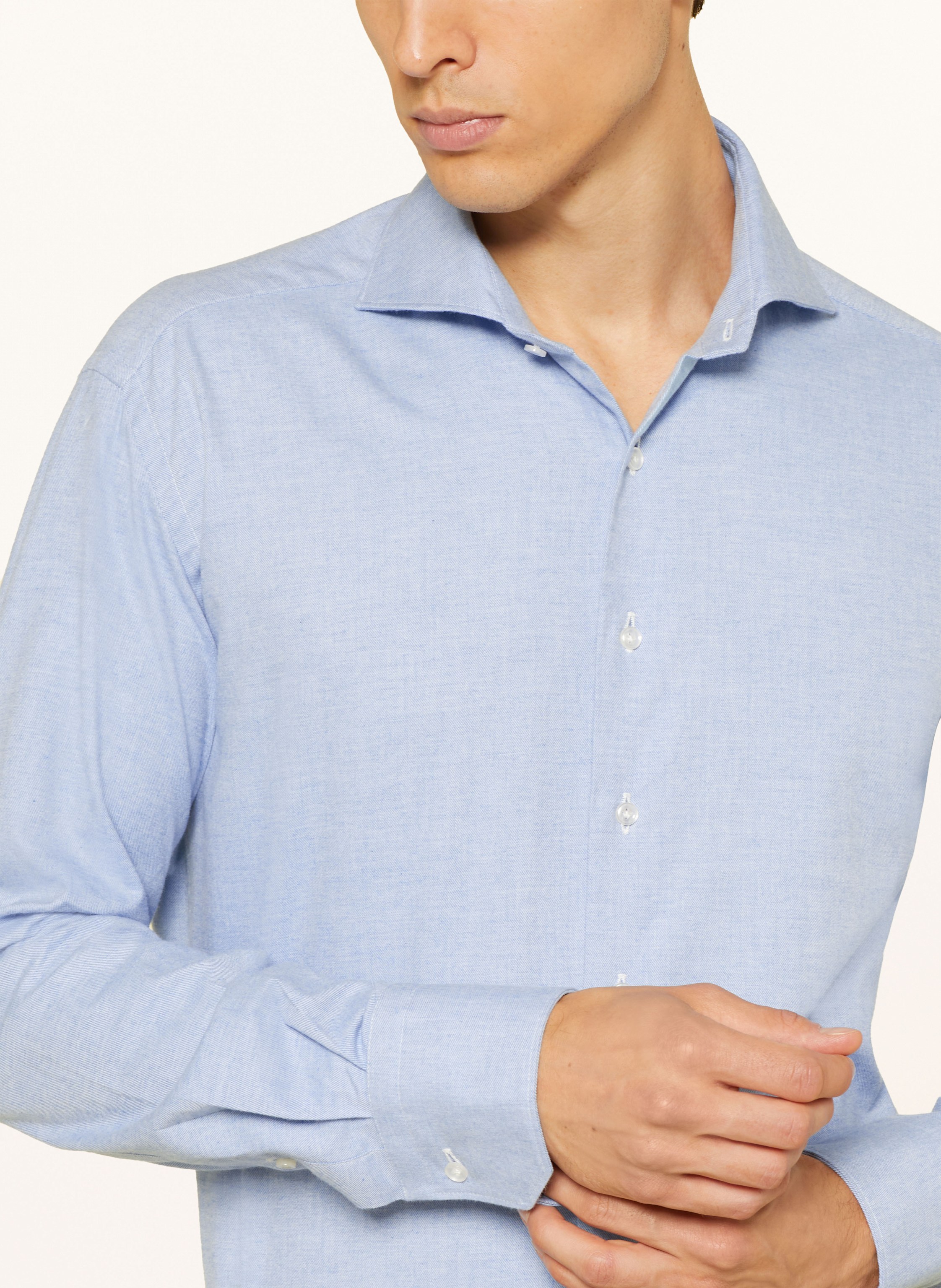 Thumbnail - Artigiano Flanellhemd Classic Fit blau