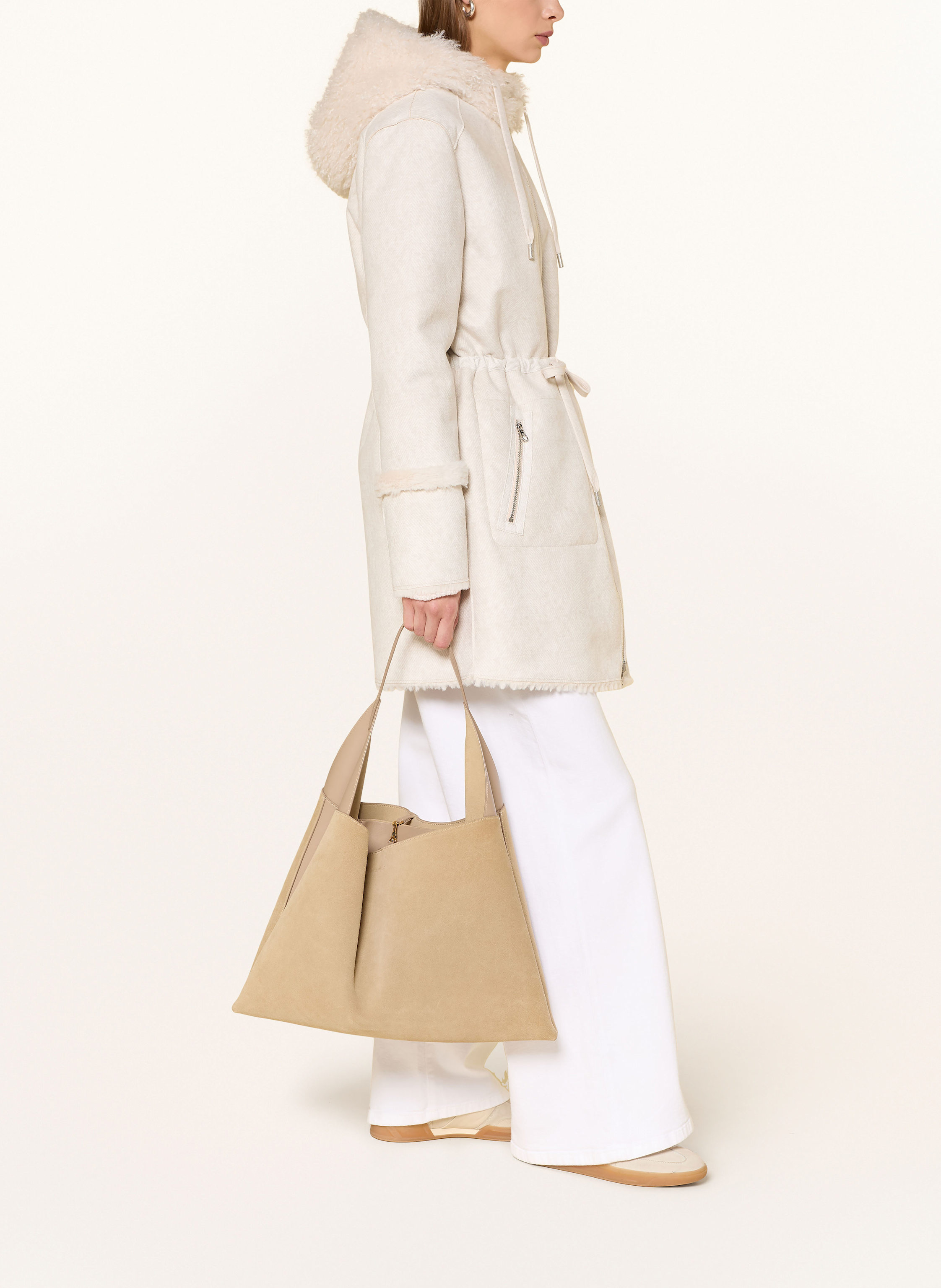 Thumbnail - Milestone Kunstpelz-Mantel Mskim Zum Wenden weiss