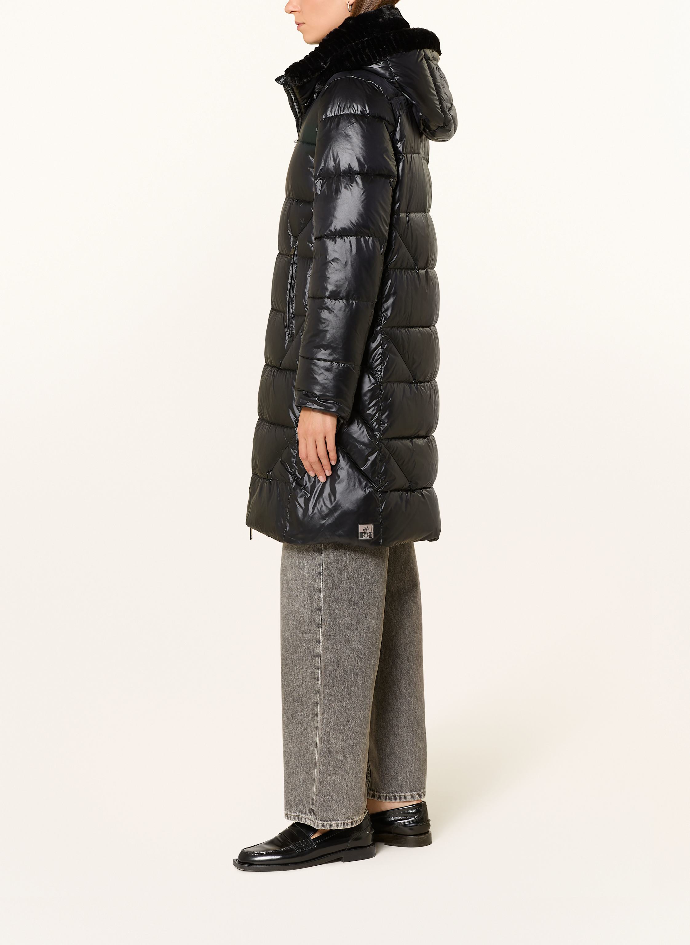 Thumbnail - Milestone Steppmantel Msrocky Mit Abnehmbarer Kapuze Und Kunstfell schwarz