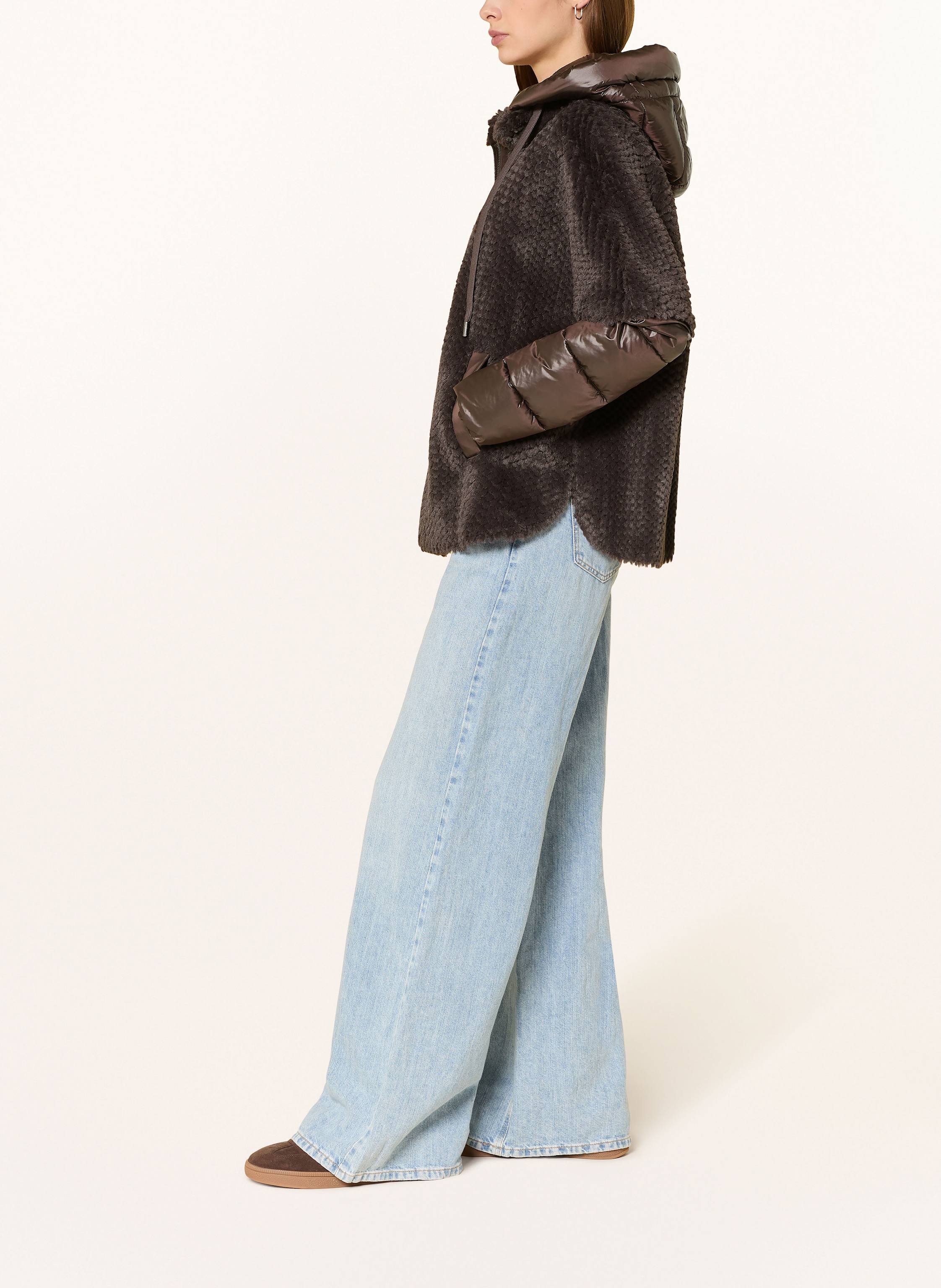 Thumbnail - Milestone Kunstpelz-Jacke Mswega Im Materialmix braun