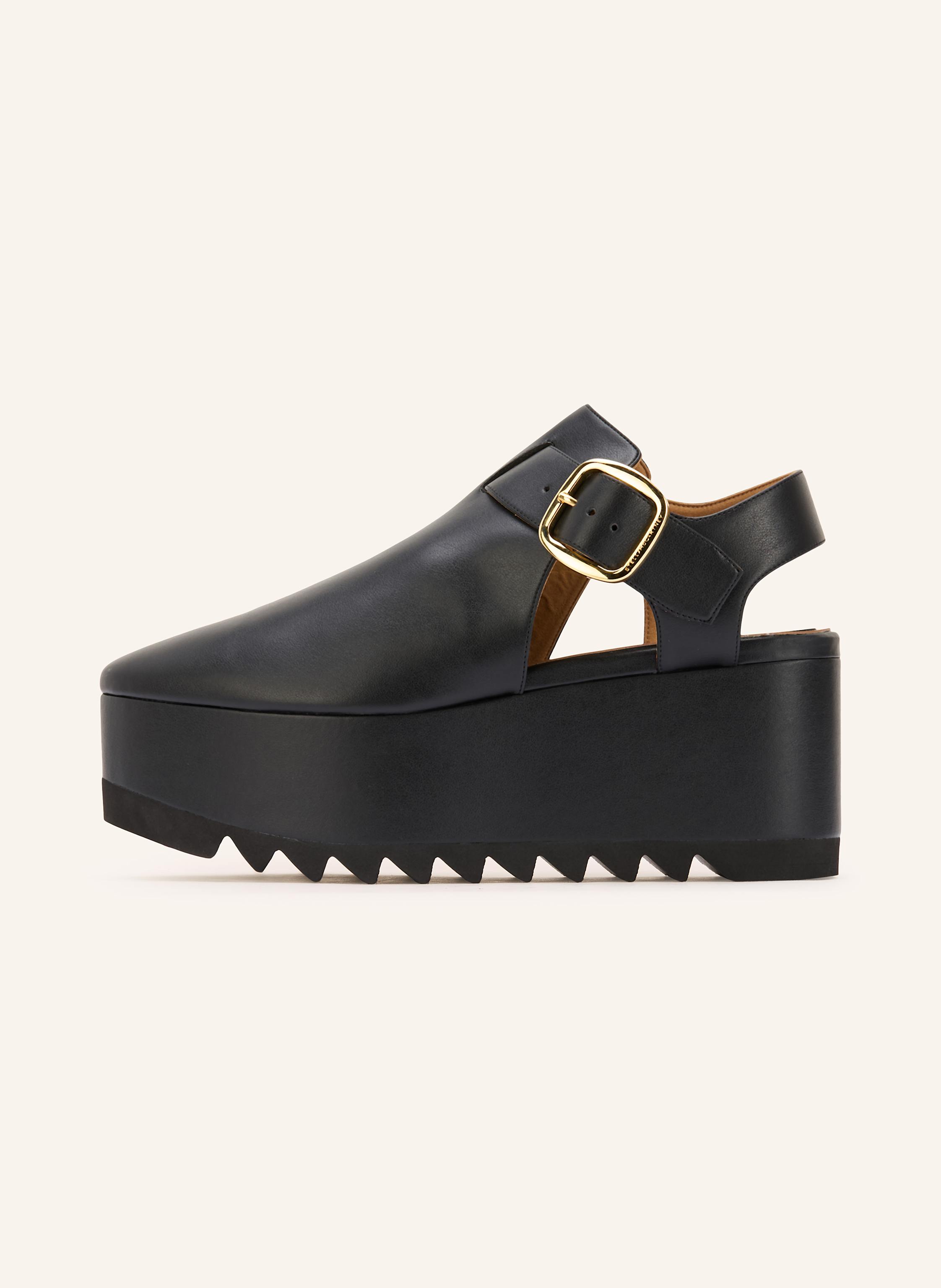 Thumbnail - Stella Mccartney Plateau-Wegdes Elyse Alter schwarz