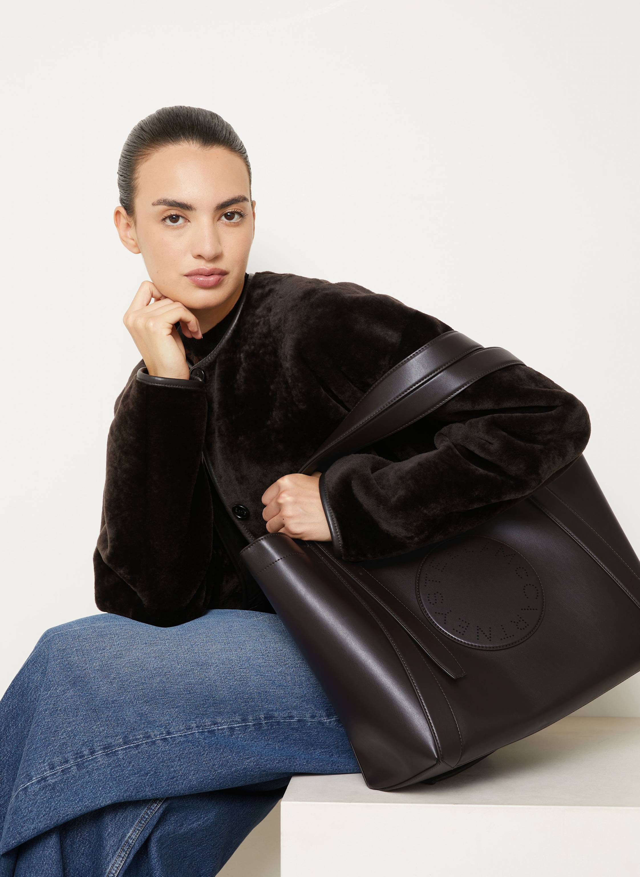 Thumbnail - Stella Mccartney Shopper Alter Mat braun