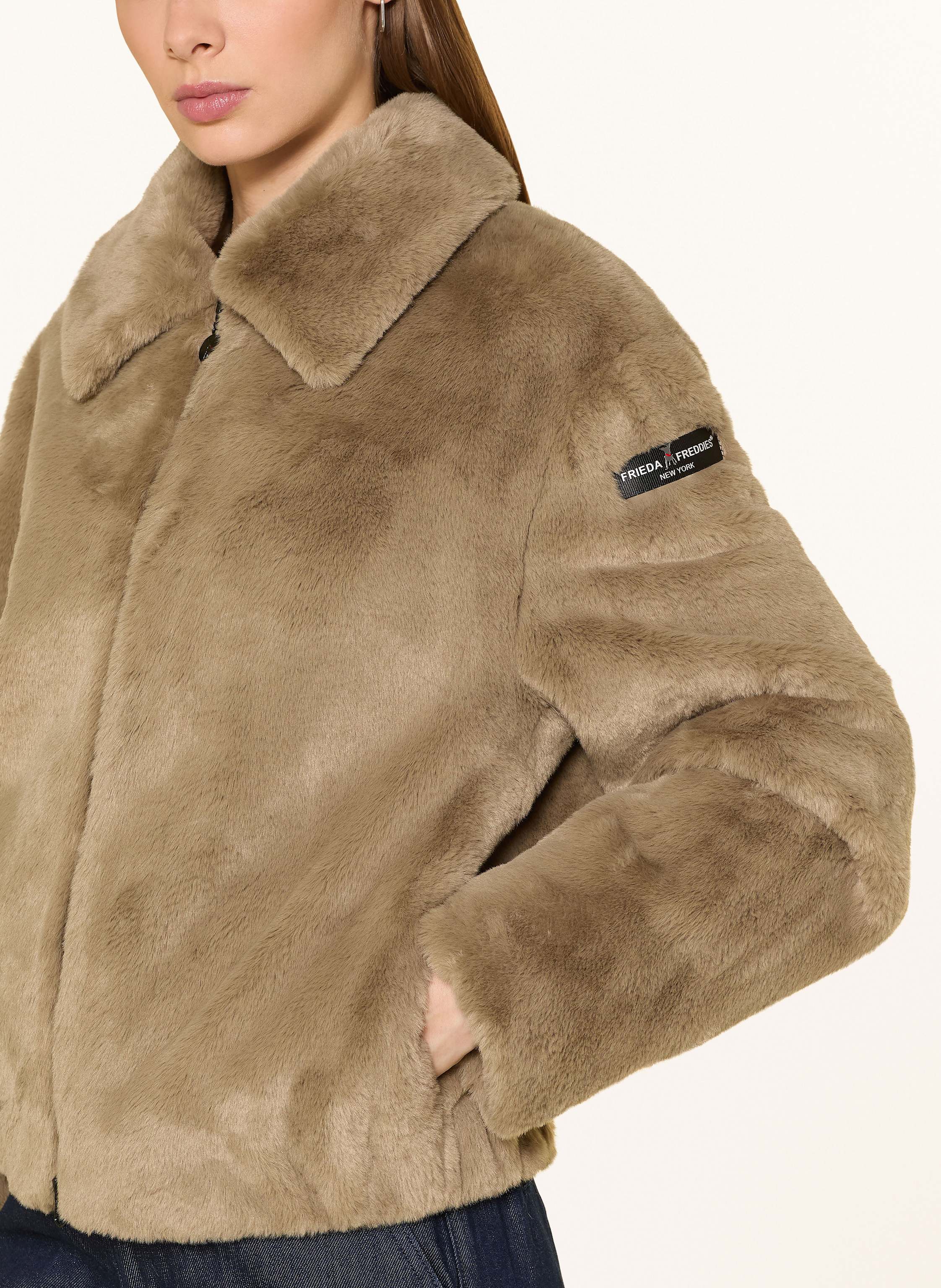 Thumbnail - Frieda & Freddies Kunstfell-Jacke Xavy gruen