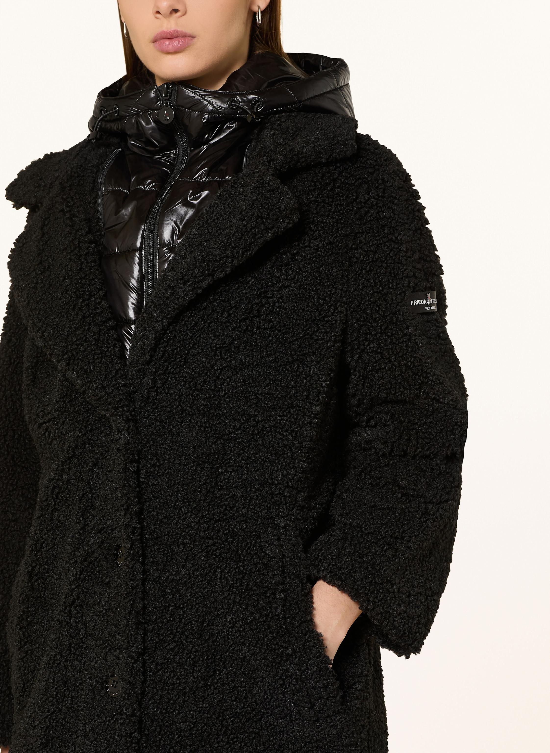 Thumbnail - Frieda & Freddies Teddyfell-Mantel Ginez schwarz