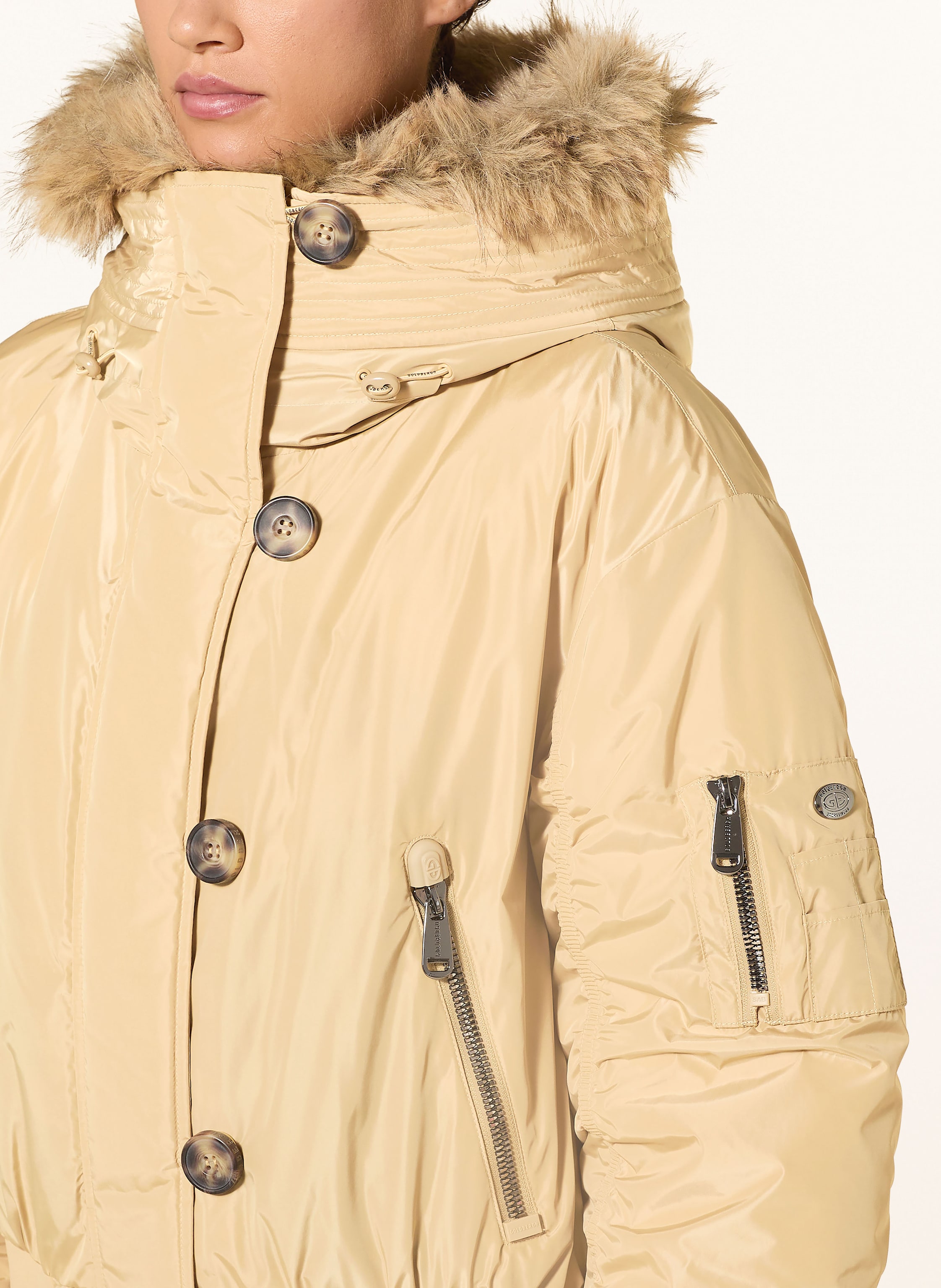 Thumbnail - Goldbergh Daunen-Skijacke Jeanne Mit Abnehmbarem Kunstpelz beige