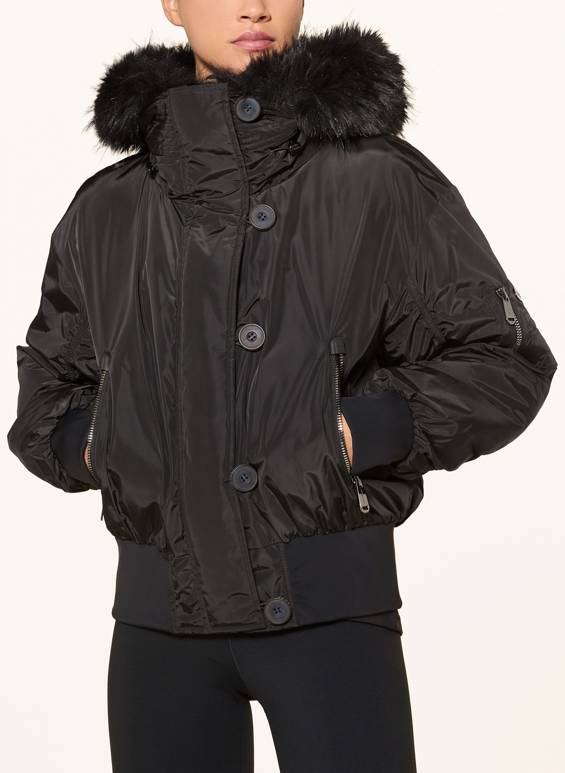 Thumbnail - Goldbergh Daunen-Skijacke Jeanne Mit Abnehmbarem Kunstpelz schwarz