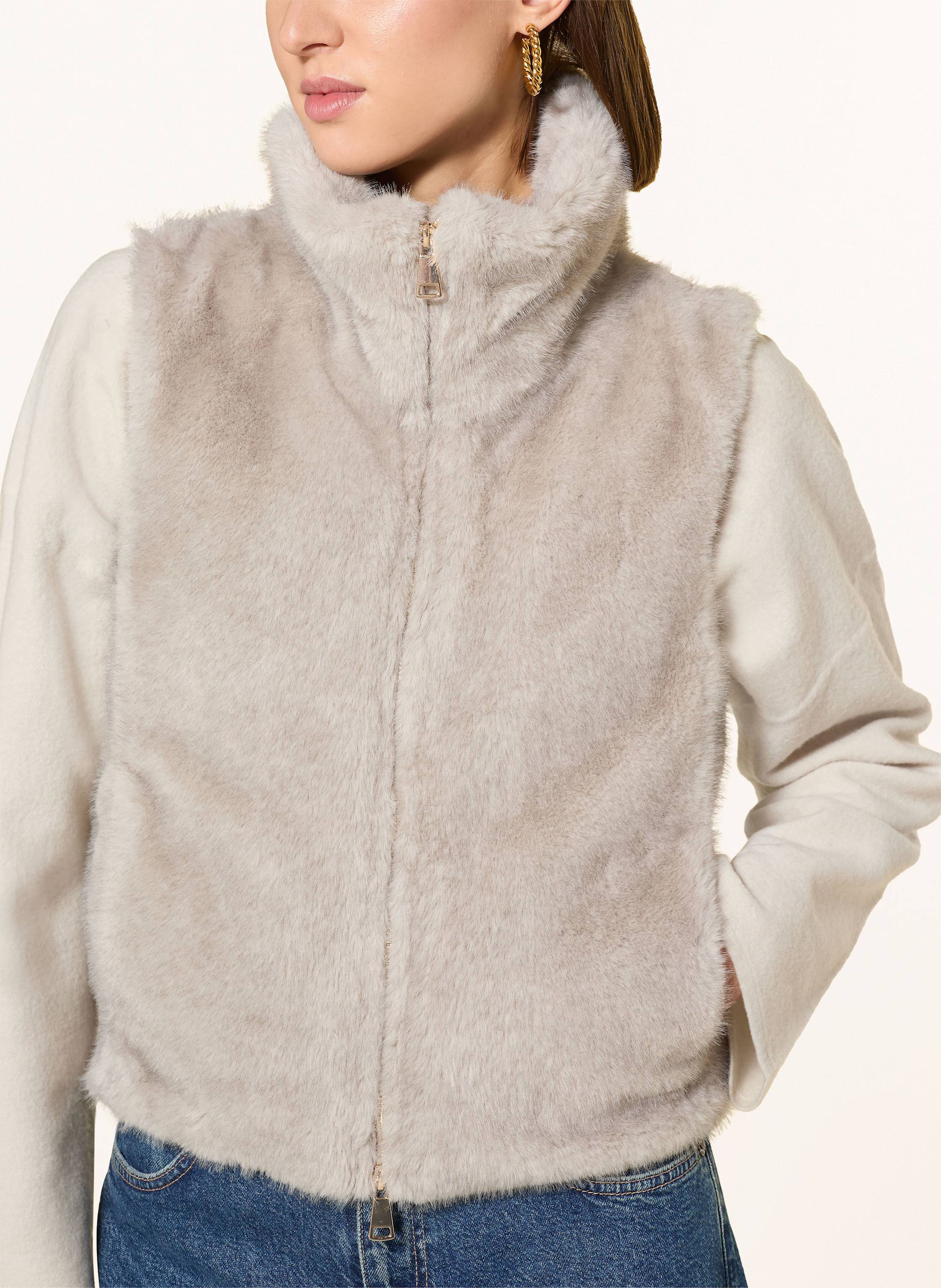 Thumbnail - White Label Weste Mit Kunstfell grau