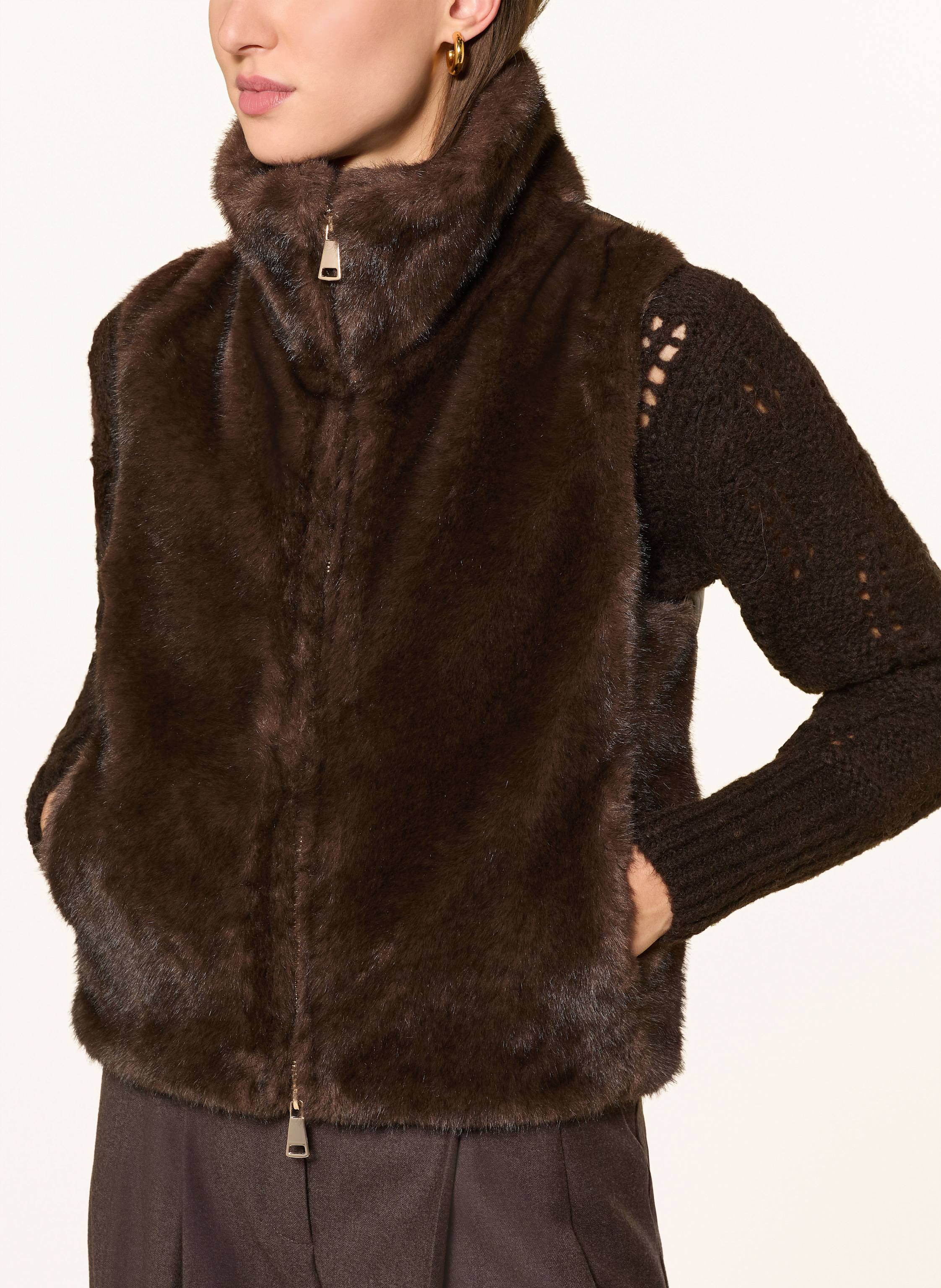 Thumbnail - White Label Weste Mit Kunstfell braun