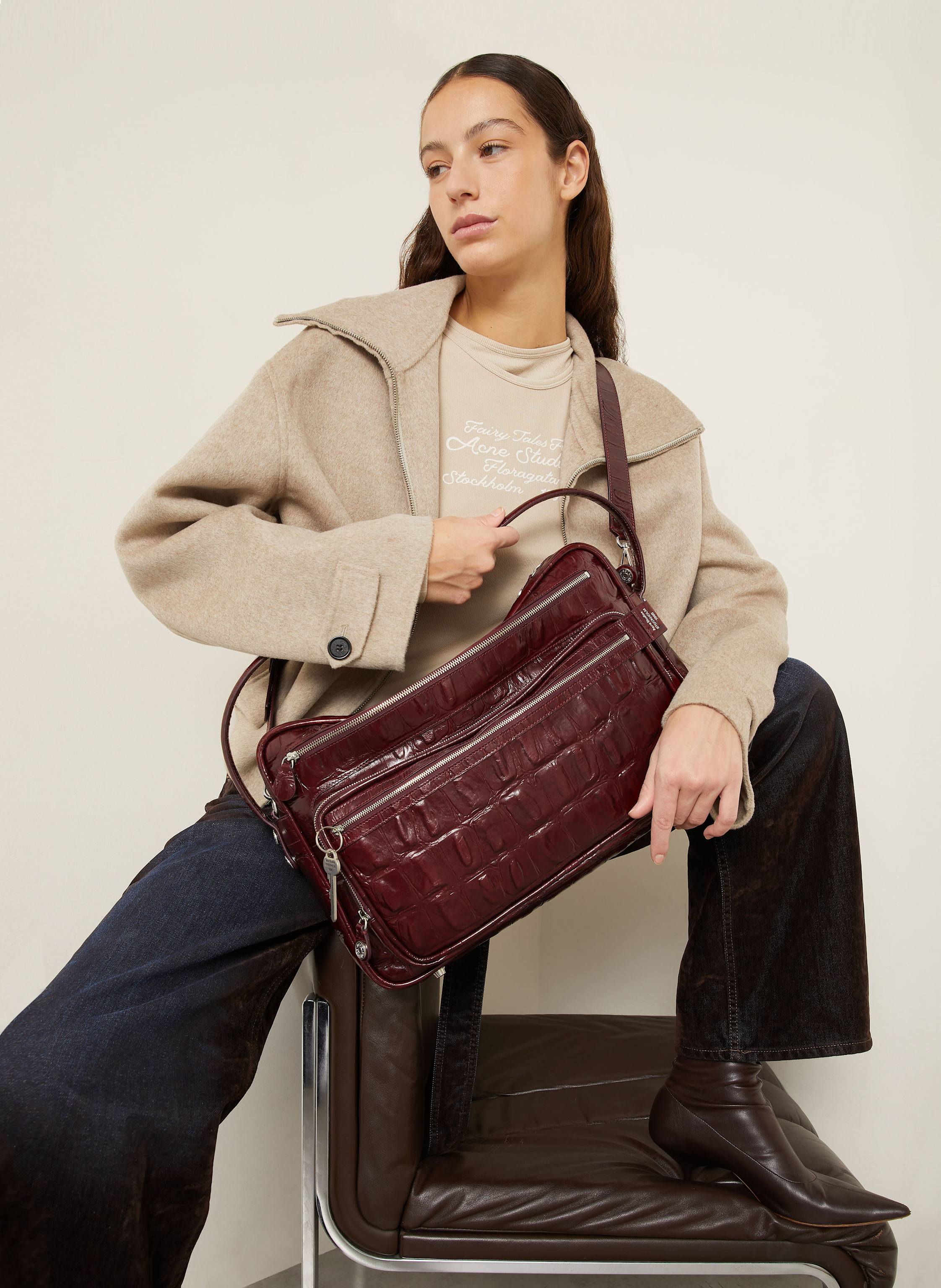 Thumbnail - Acne Studios Schultertasche Camero Camera rot