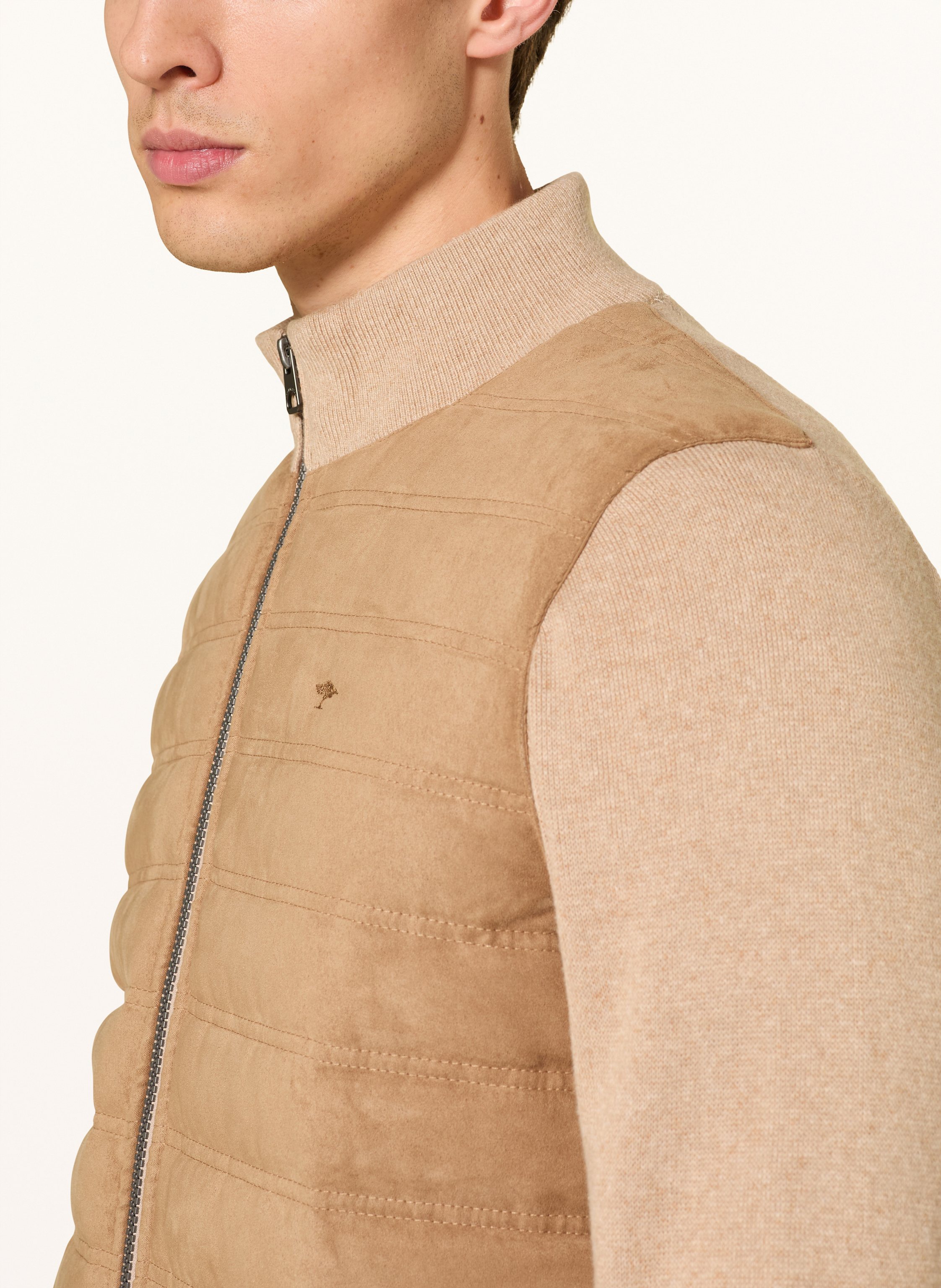 Thumbnail - Fynch-Hatton Strickjacke Im Materialmix braun