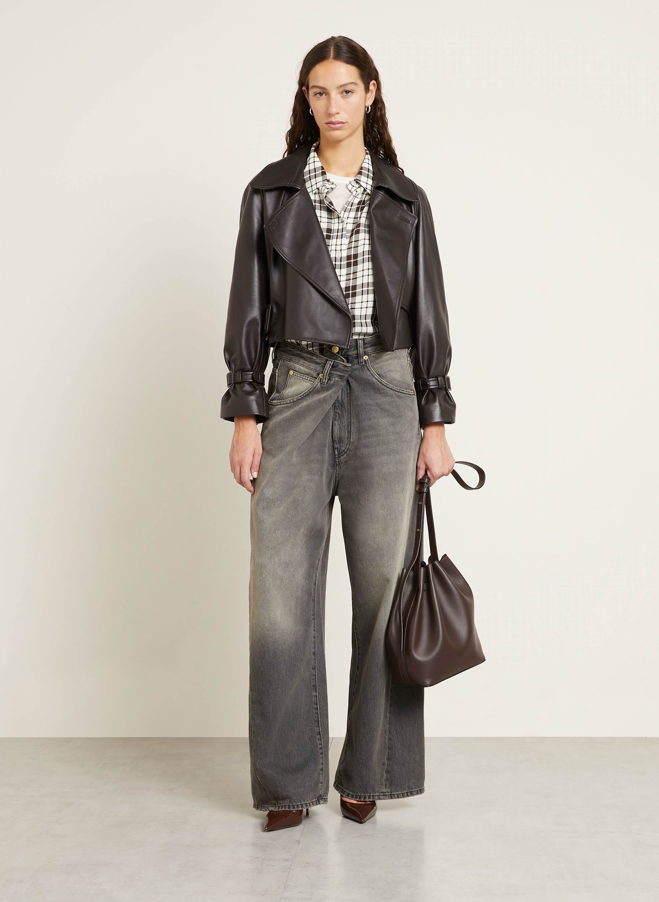 Thumbnail - Aesther Ekme Beuteltasche Marin Supple Medium braun