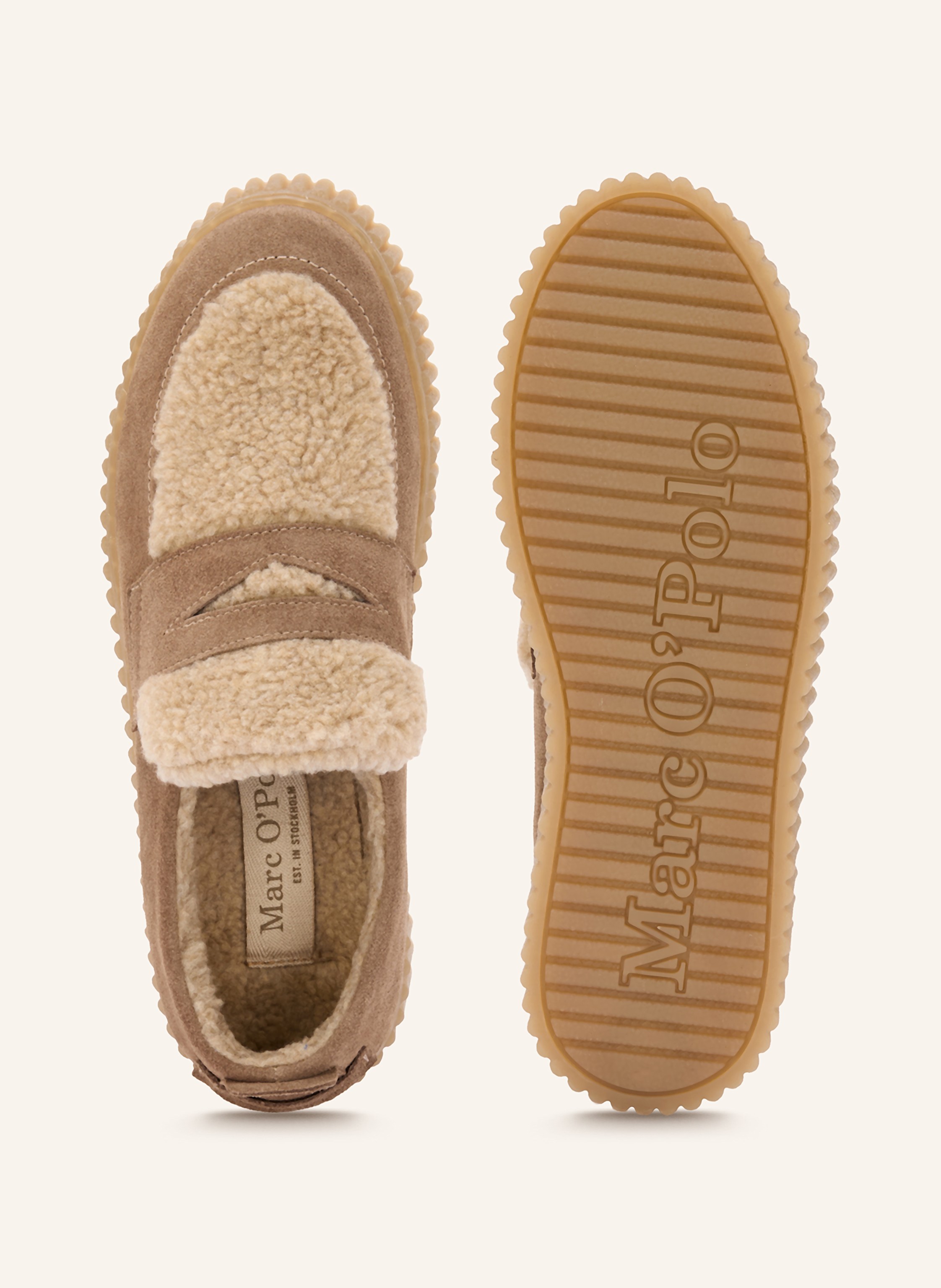 Thumbnail - Marc O'polo Plateau-Penny-Loafer Bianca beige