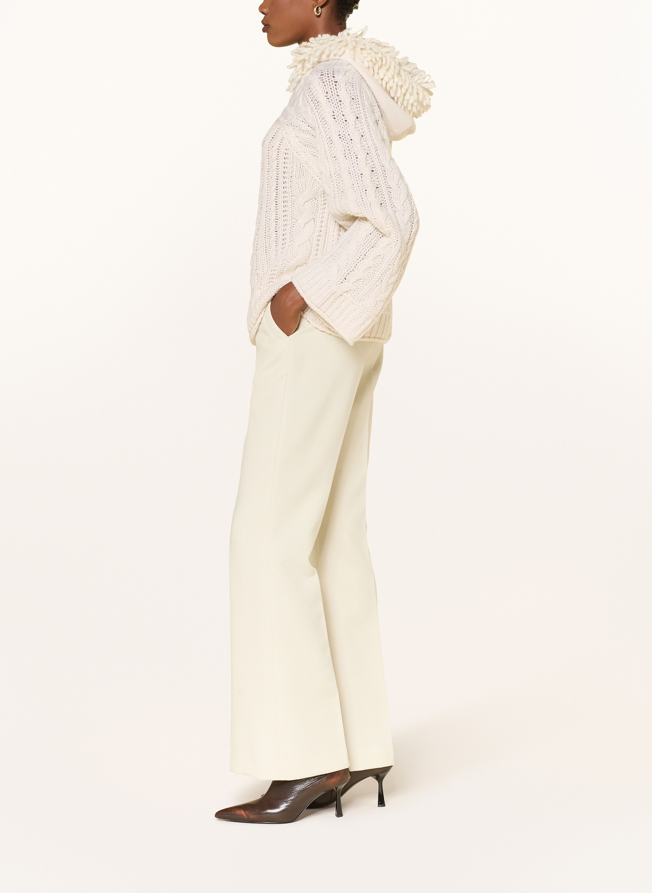 Thumbnail - Marc Cain Strick-Hoodie Mit Cashmere Und Pailletten weiss