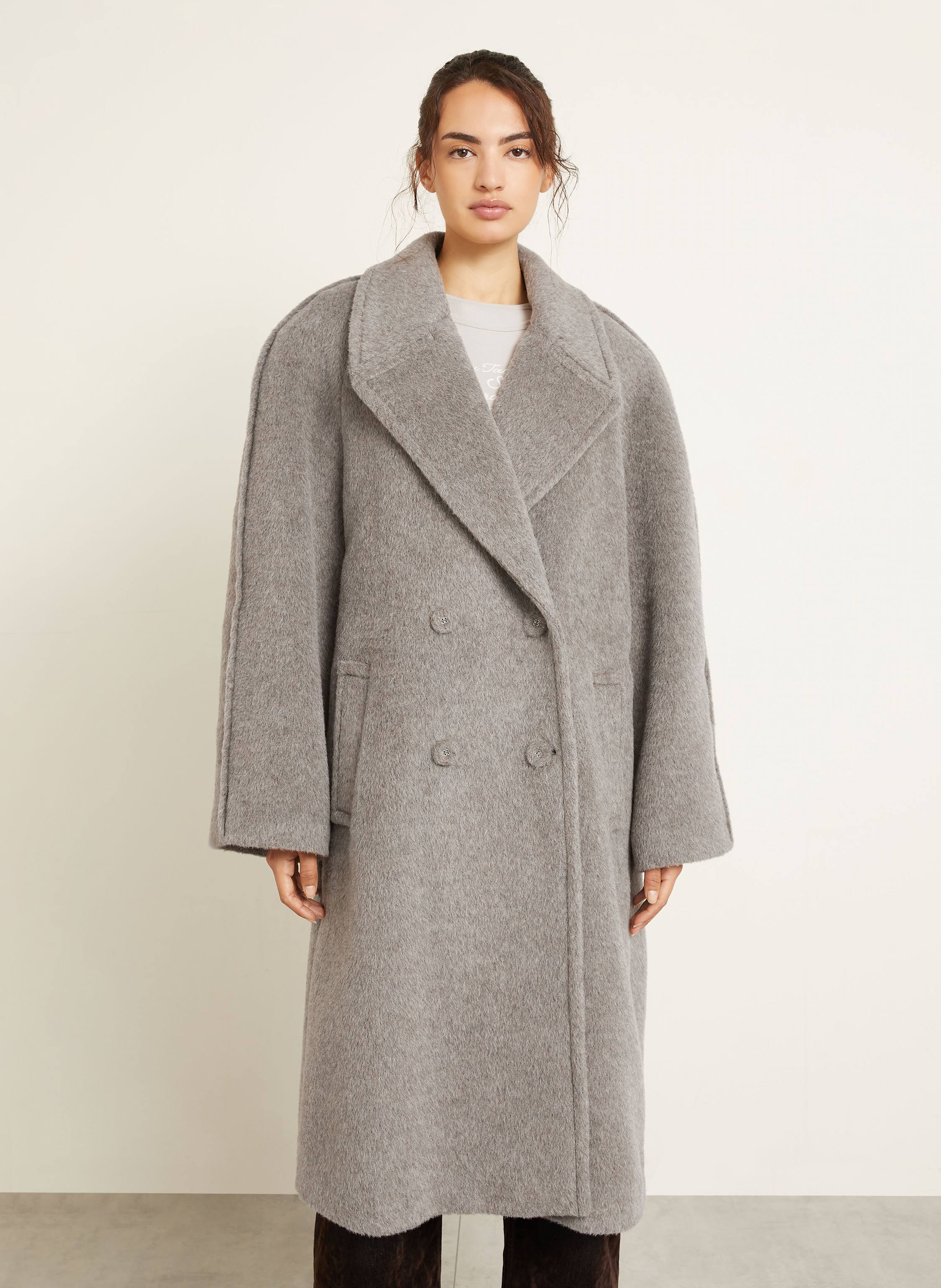 Thumbnail - Acne Studios Cabanmantel Mit Alpaka grau