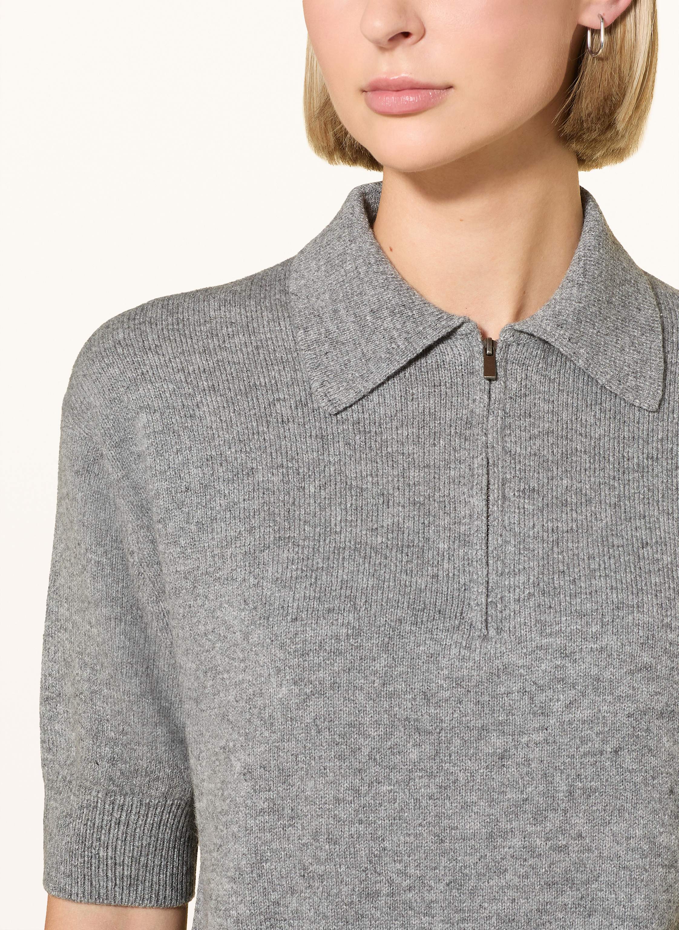 Thumbnail - Oui Strick-Poloshirt grau