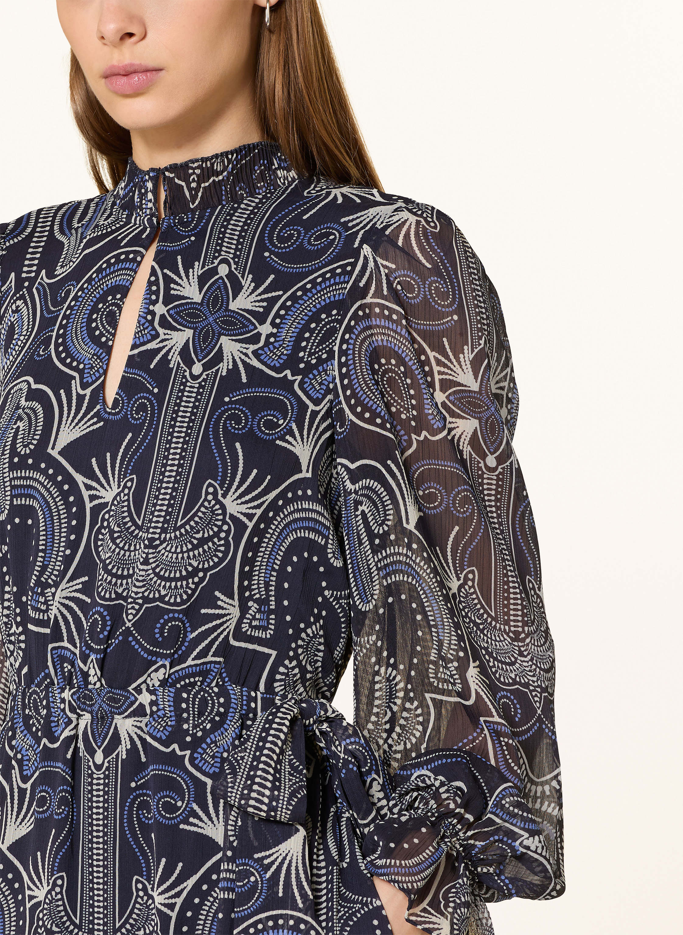 Thumbnail - Oui Kleid Mit Rüschen blau