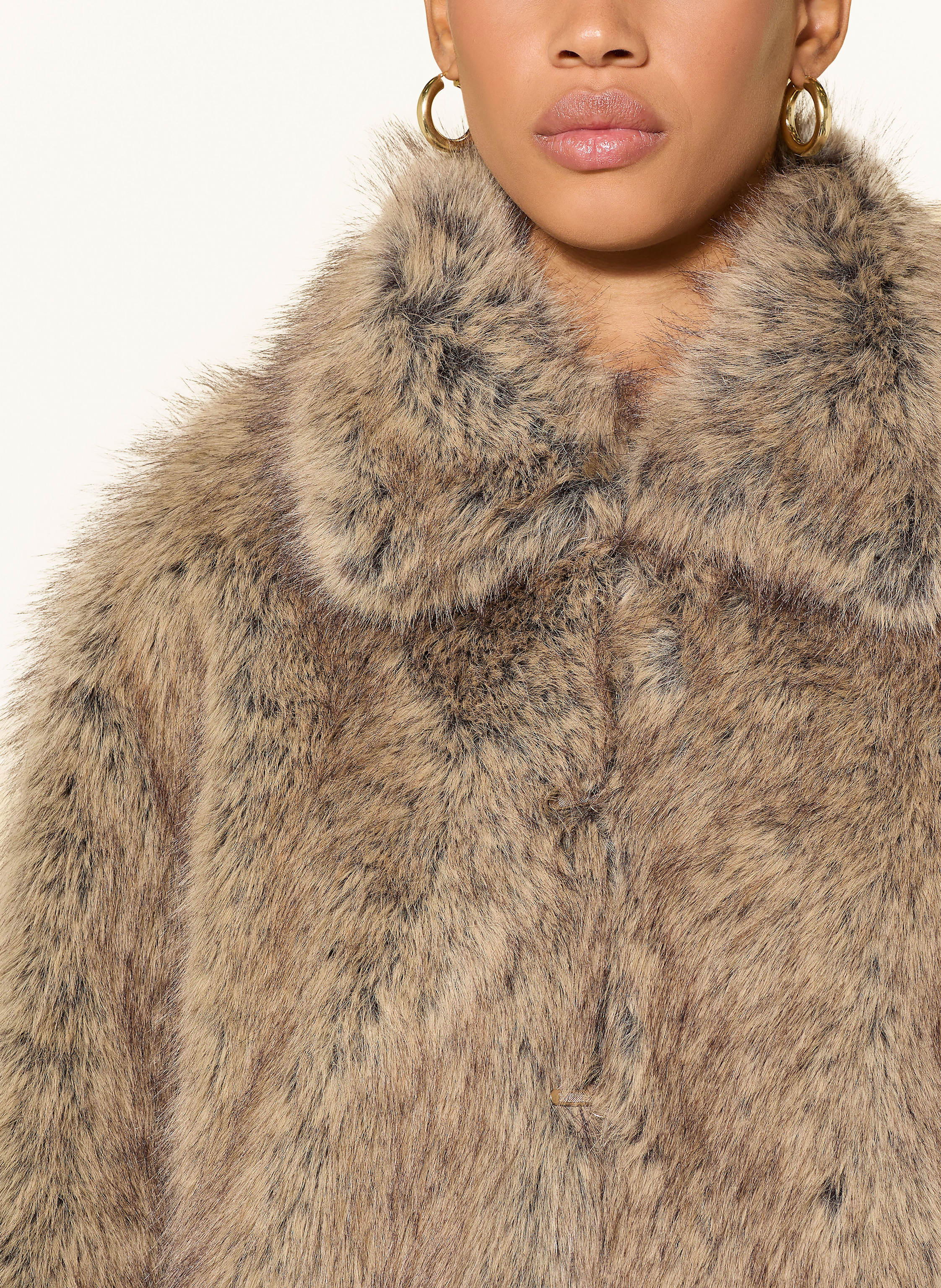 Thumbnail - Liu Jo Kunstpelz-Mantel braun