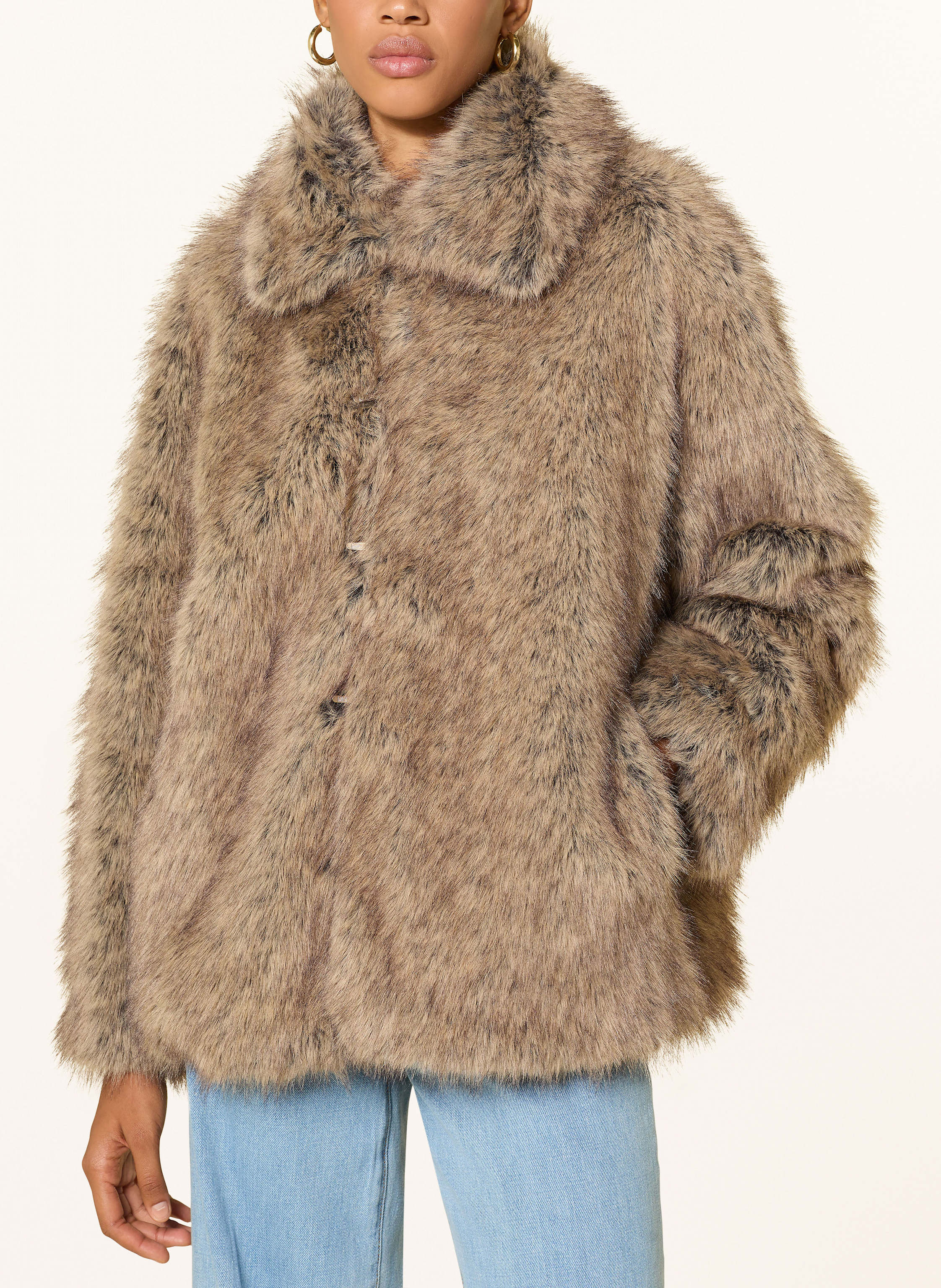 Thumbnail - Liu Jo Kunstpelz-Mantel braun