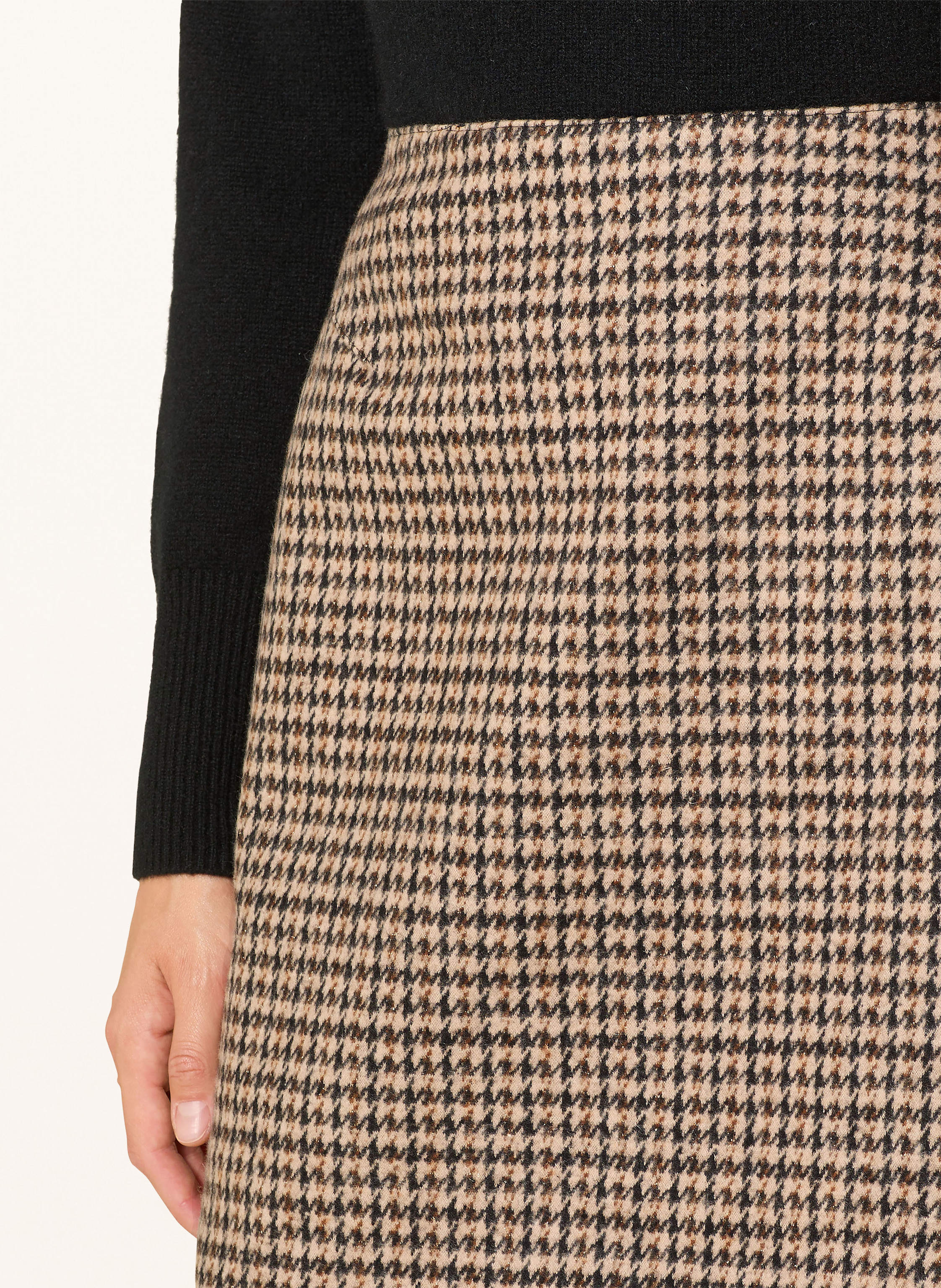 Thumbnail - Oui Jerseyrock Mit Glitzergarn braun