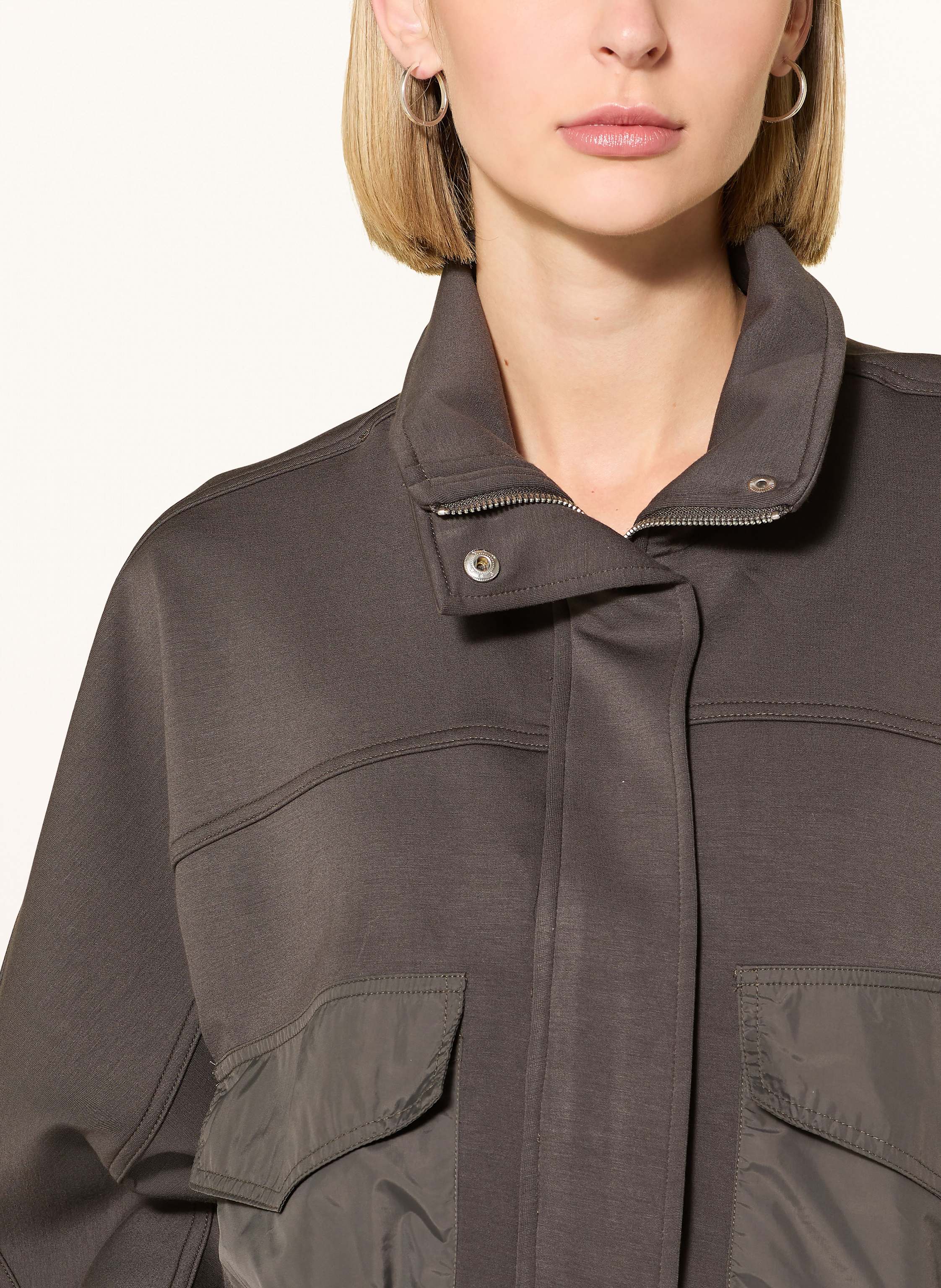 Thumbnail - Oui Kastenjacke Aus Jersey braun