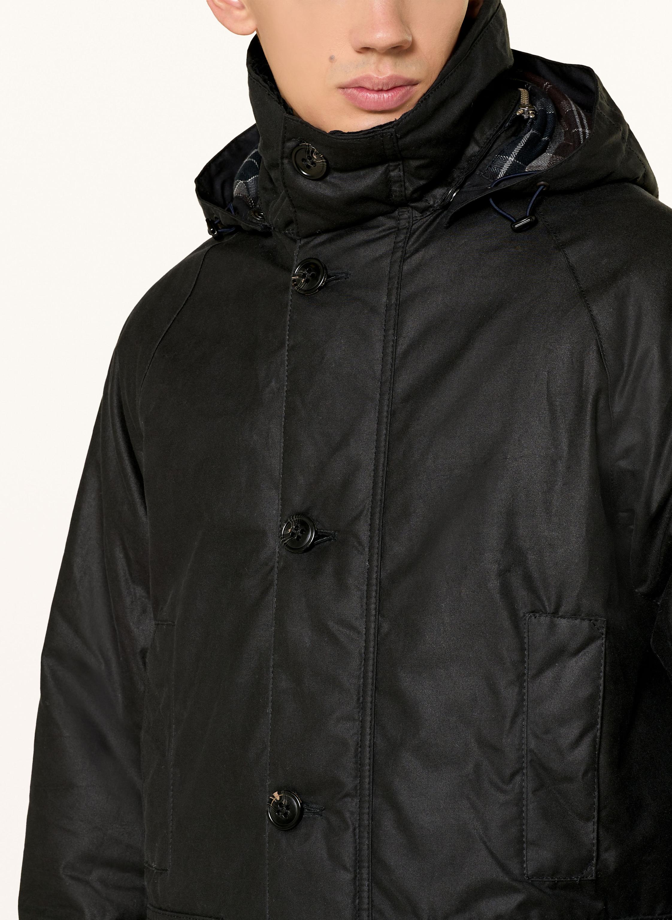 Thumbnail - Barbour Parka Beaudale Wax Mit Abnehmbarer Kapuze blau