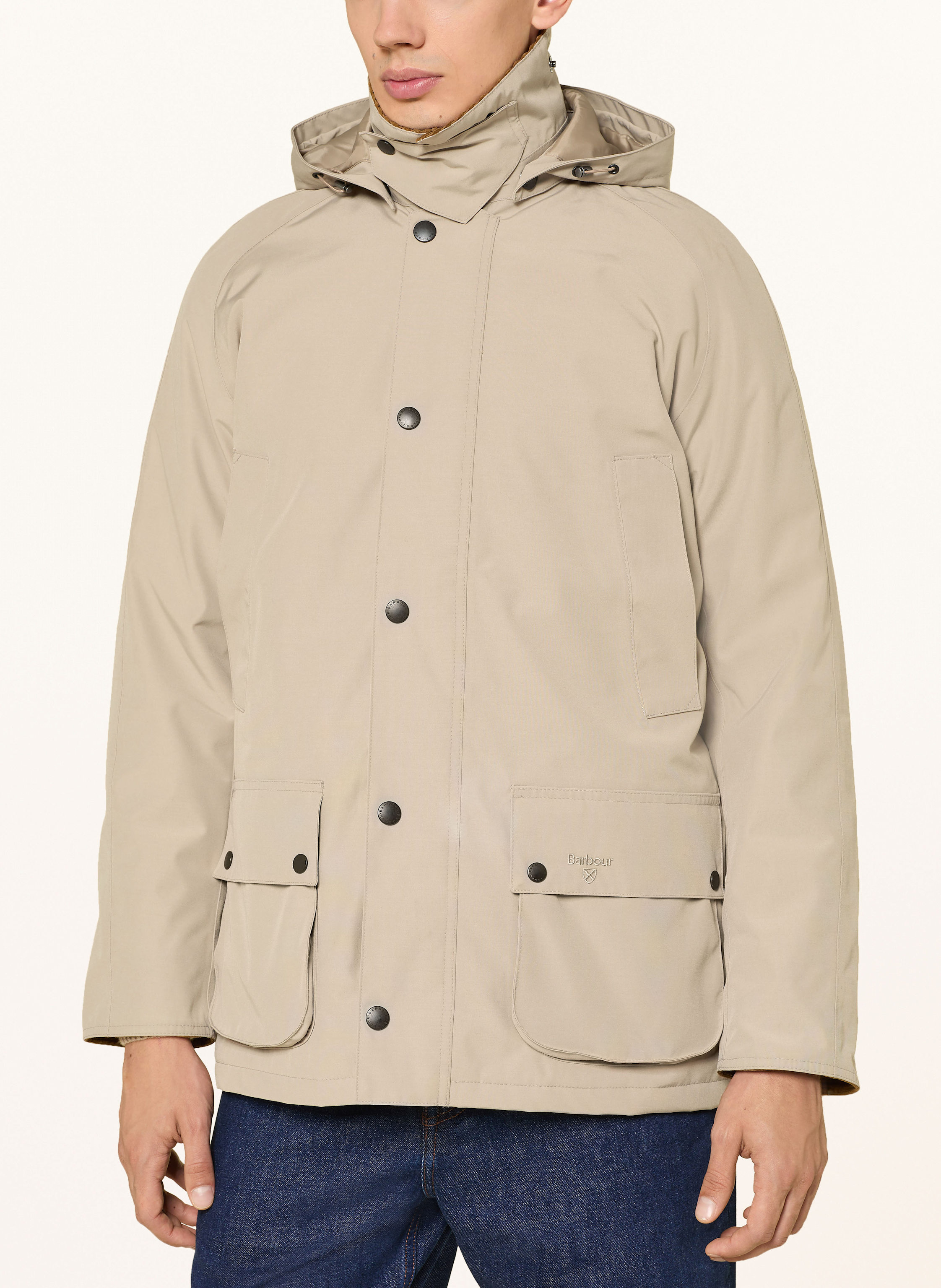 Thumbnail - Barbour Jacke Winter Ashby Mit Abnehmbarer Kapuze beige