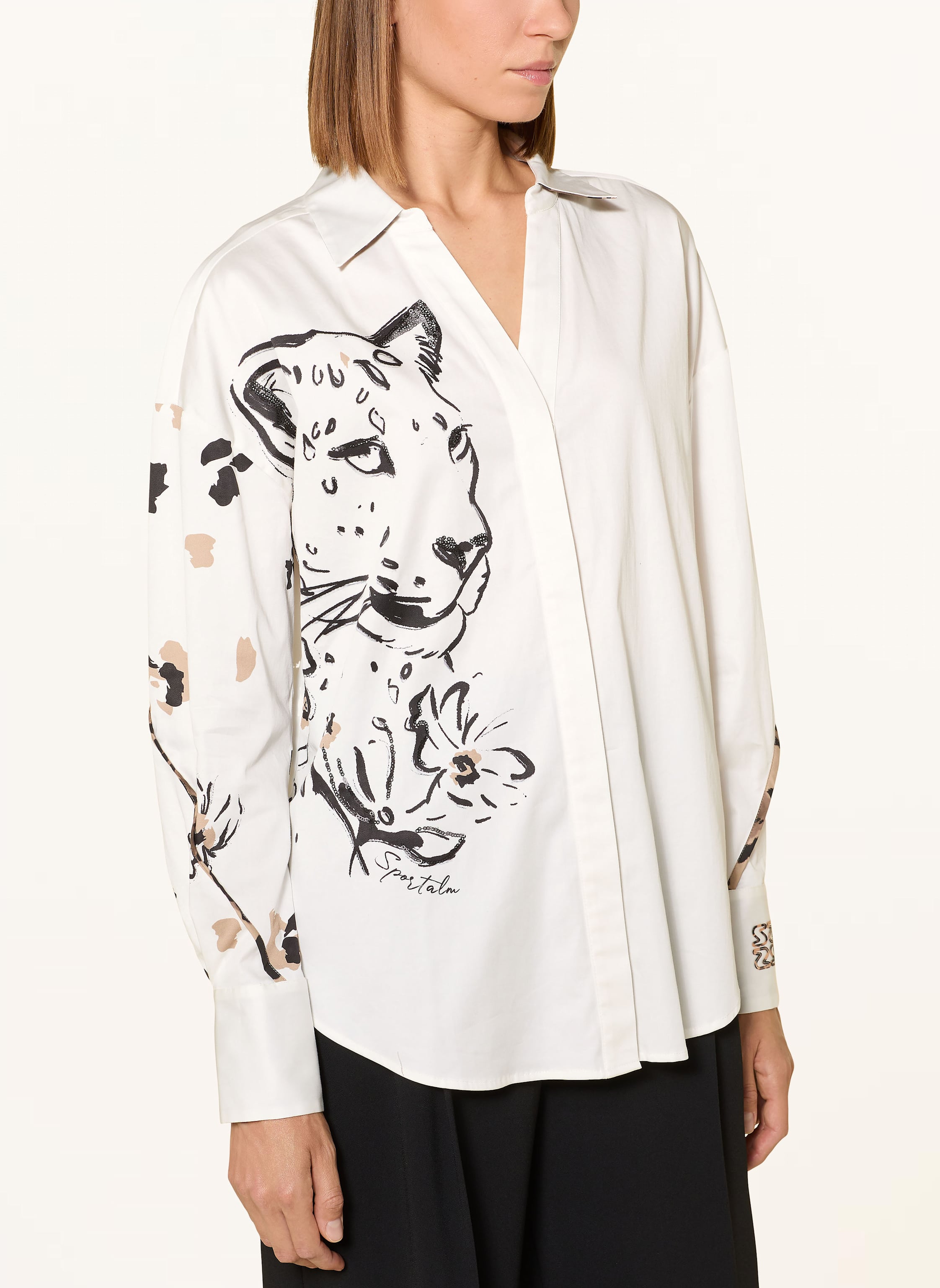 Thumbnail - Sportalm Hemdbluse Mit Pailletten weiss