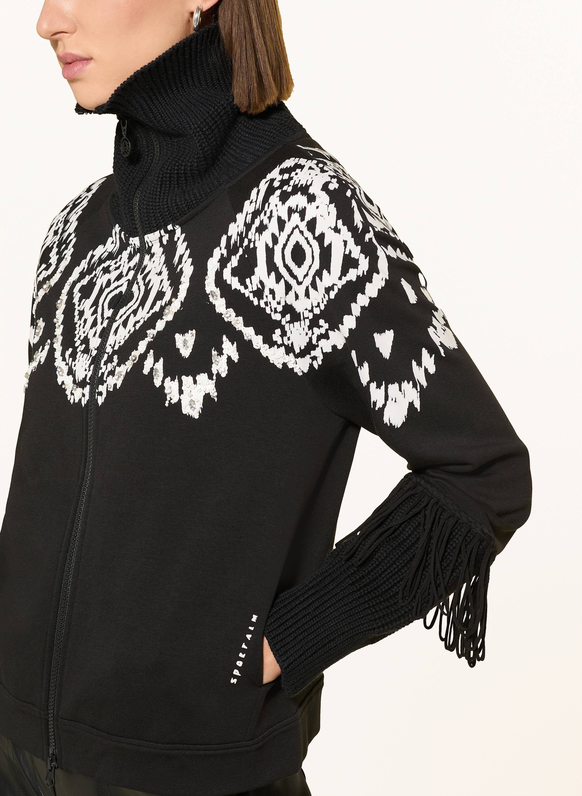 Thumbnail - Sportalm Sweatjacke Mit Pailletten Und Schmucksteinen schwarz