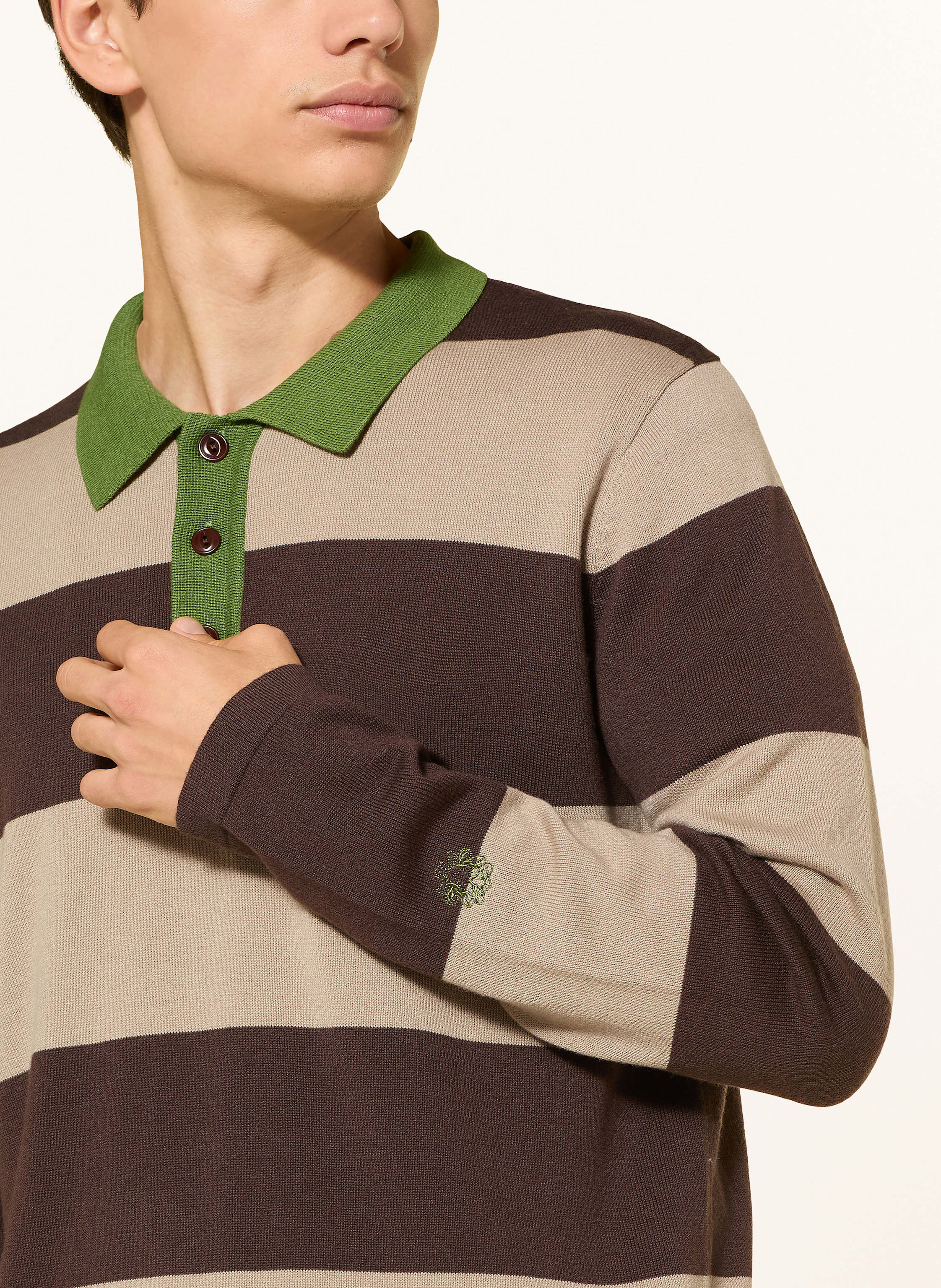 Thumbnail - Mos Mosh Gallery Strick-Poloshirt Mmgroyal braun