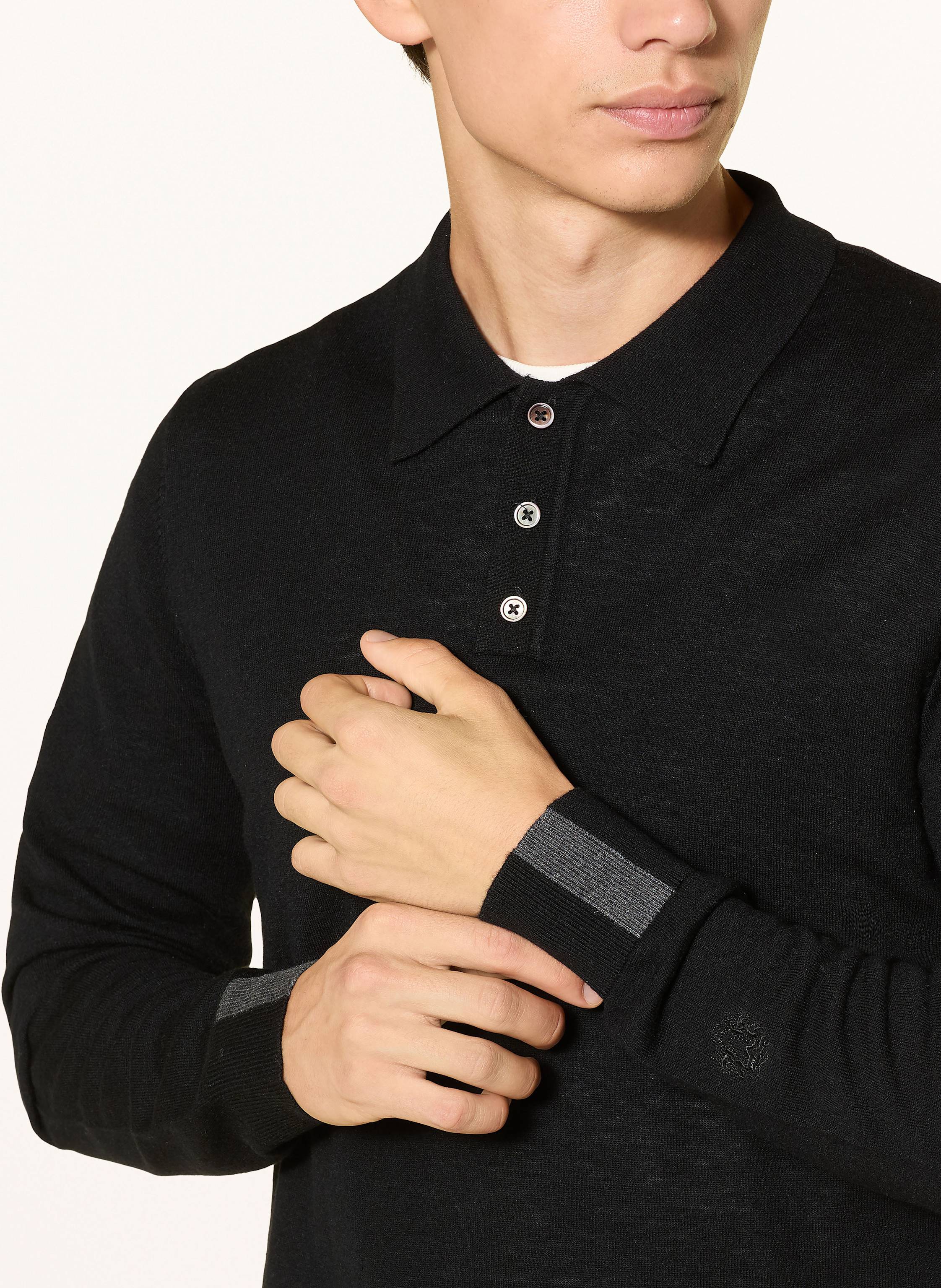 Thumbnail - Mos Mosh Gallery Strick-Poloshirt Mmgadam schwarz