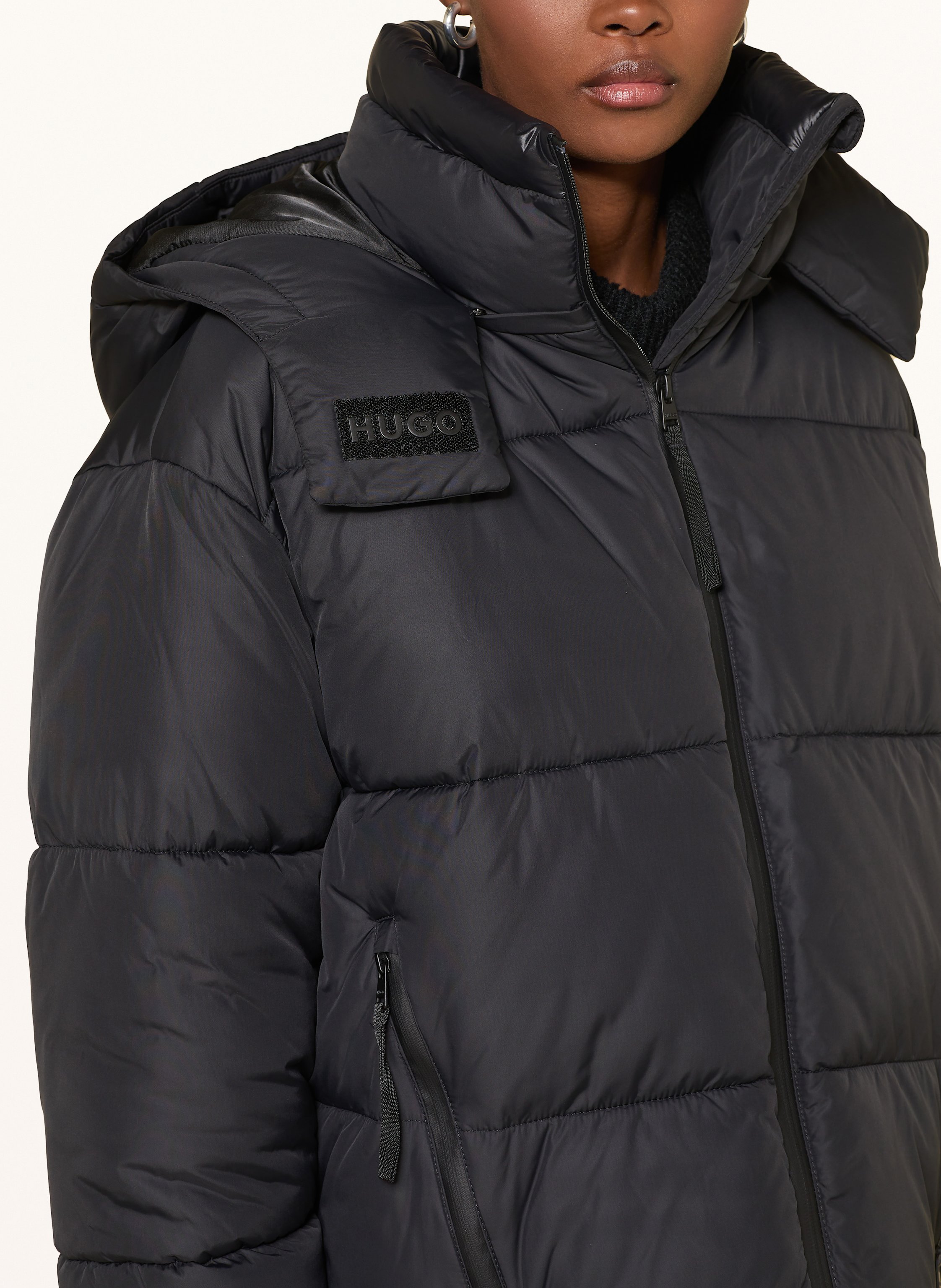 Thumbnail - Hugo Blue Steppjacke Farida Mit Abnehmbarer Kapuze schwarz