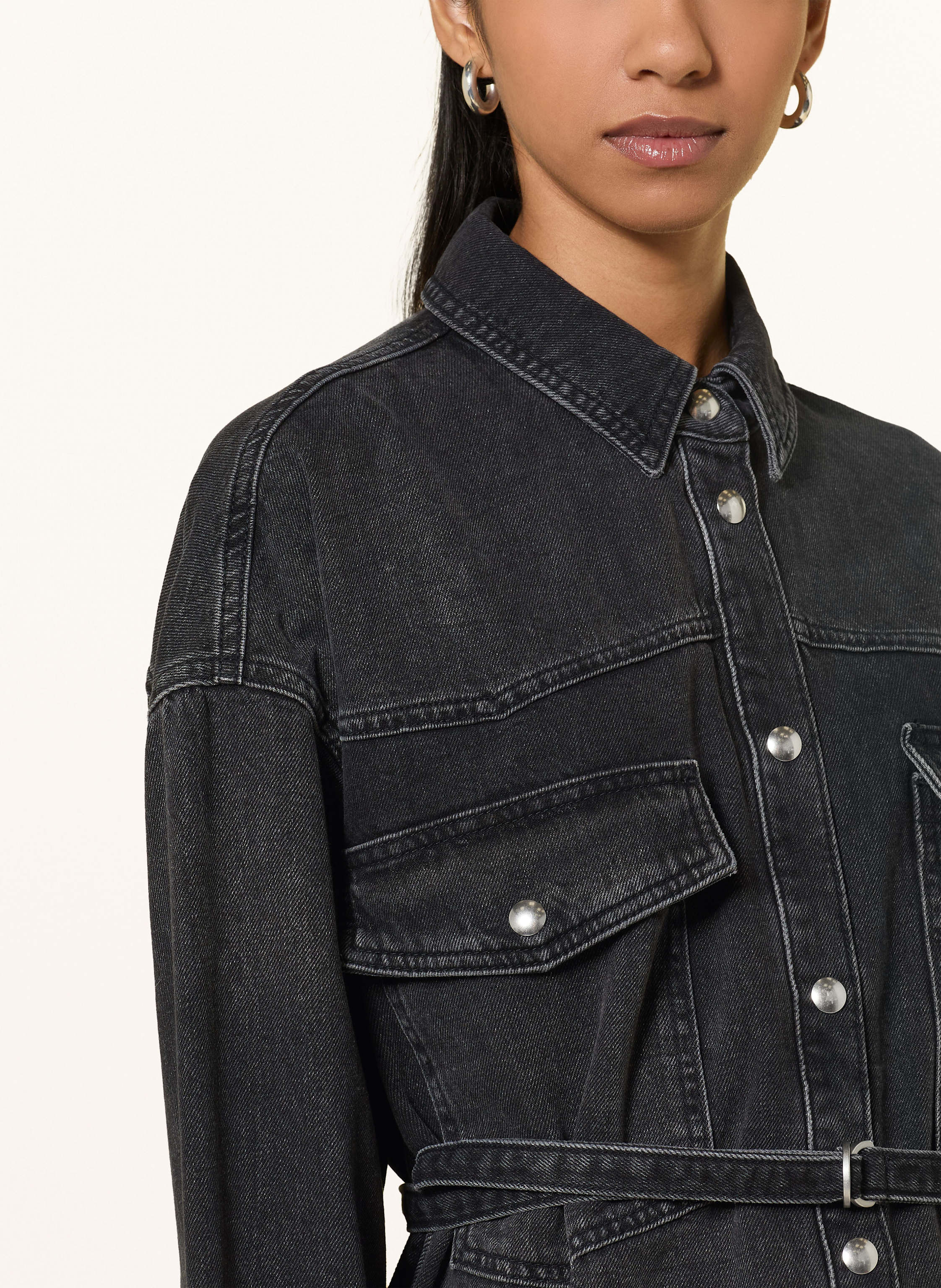 Thumbnail - Hugo Jeansbluse Gelena grau