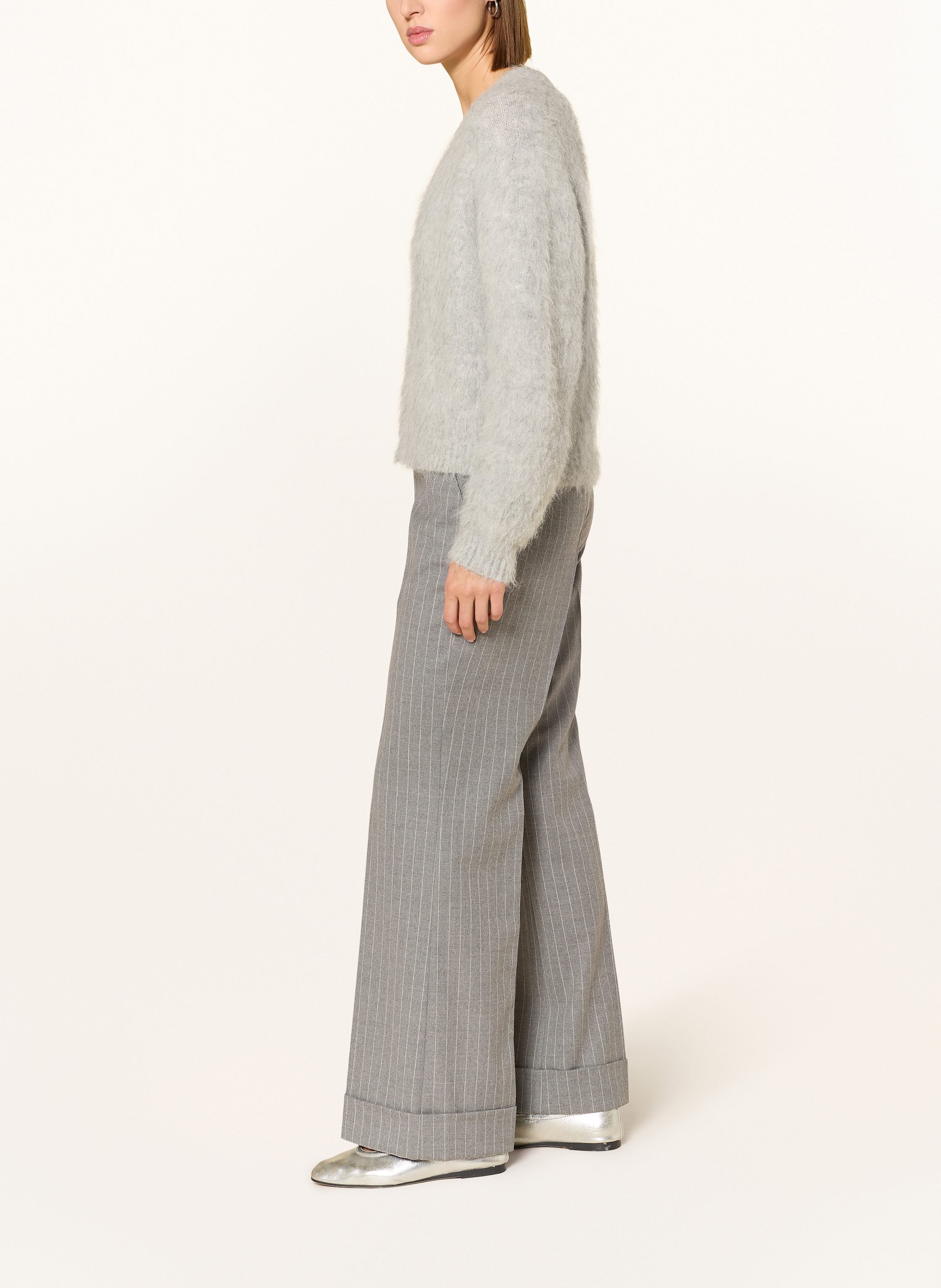 Thumbnail - Brax Marlenehose Maine Aus Flanell grau