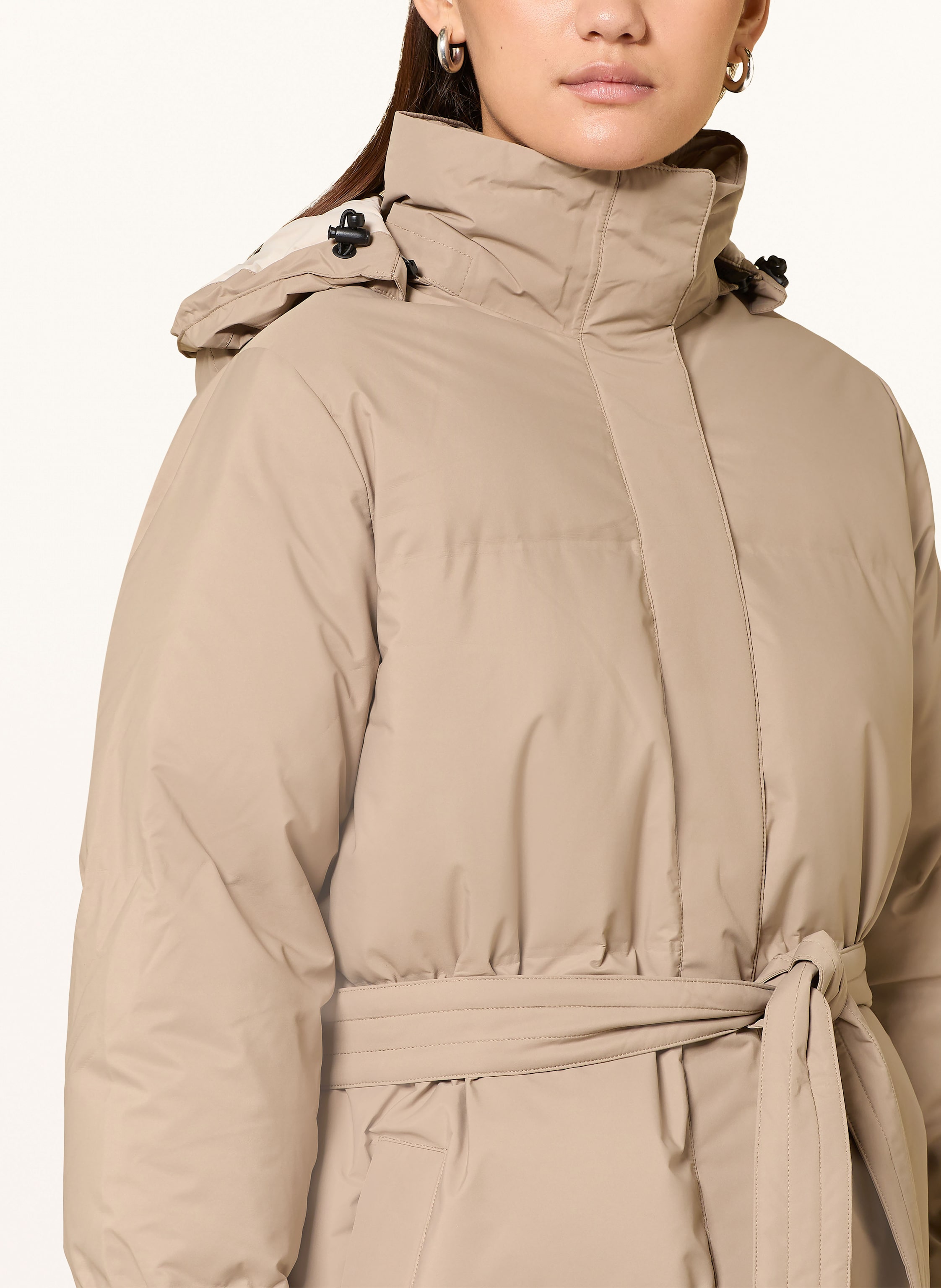 Thumbnail - Brgn Daunenmantel Nysne Mit Abnehmbarer Kapuze beige