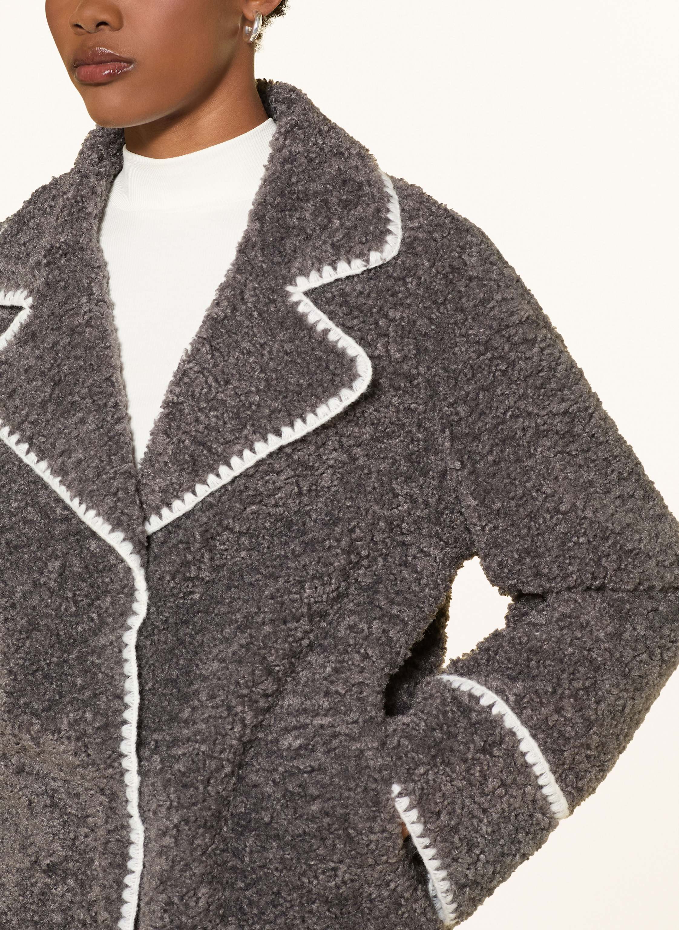 Thumbnail - Mrs & Hugs Teddyfell-Jacke grau