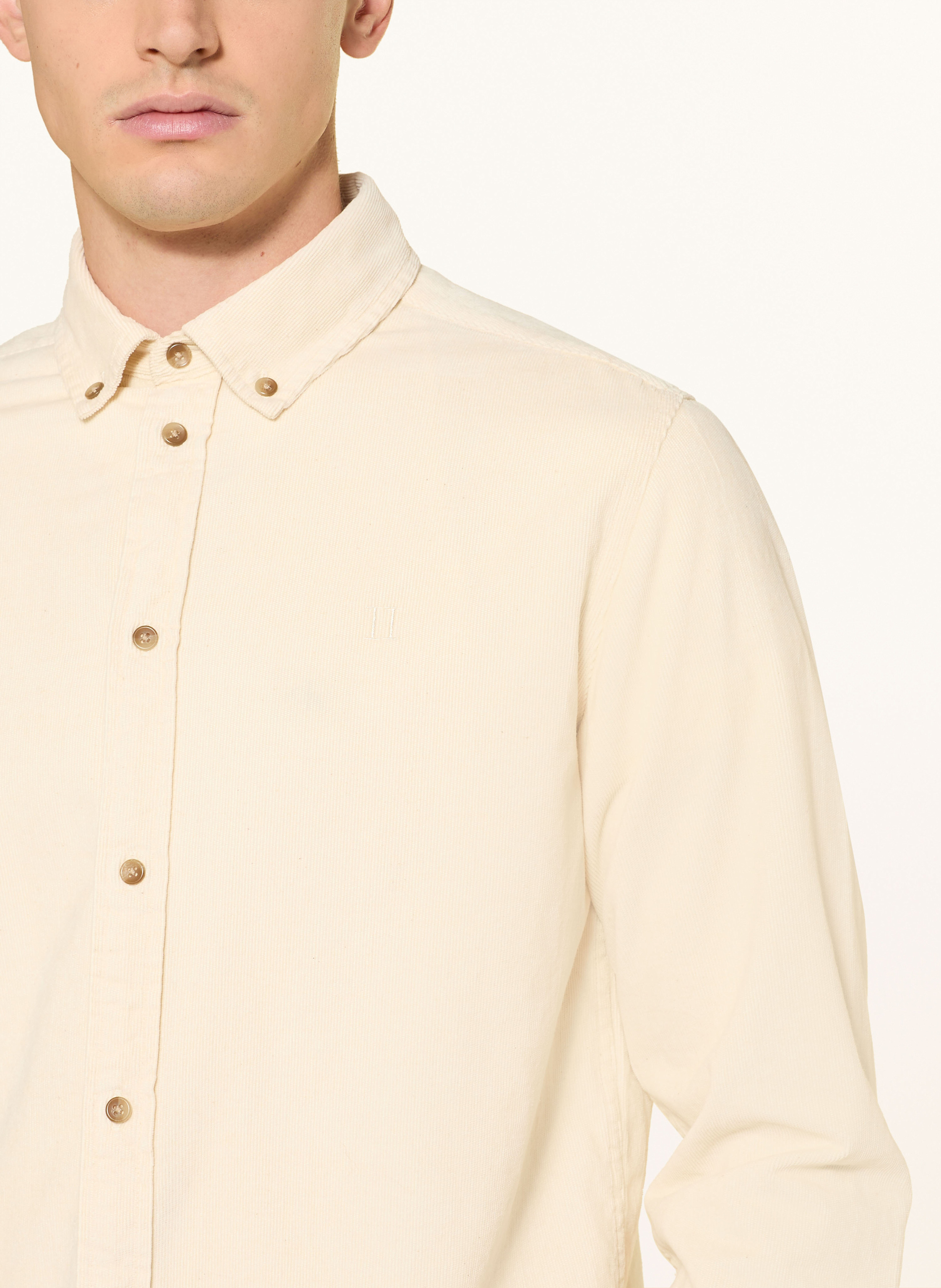 Thumbnail - Les Deux Cordhemd Konrad Regular Fit weiss