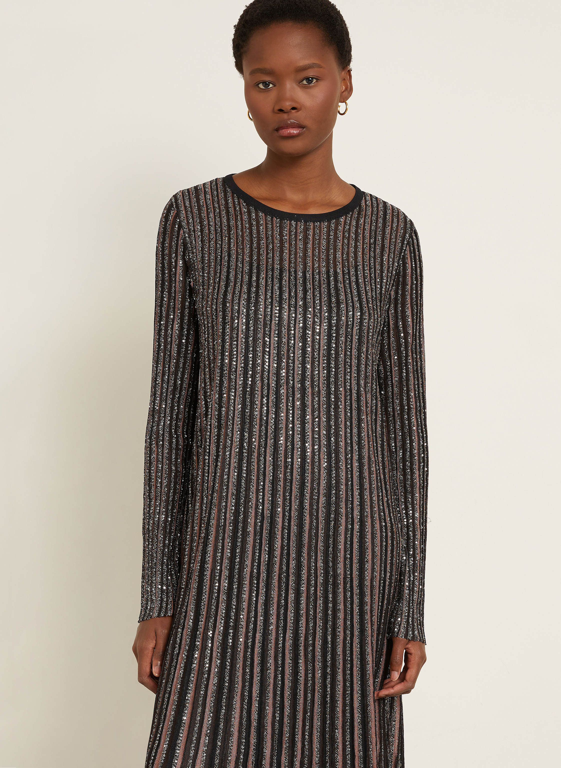 Thumbnail - Missoni Strickkleid Mit Pailletten Und Glitzergarn schwarz