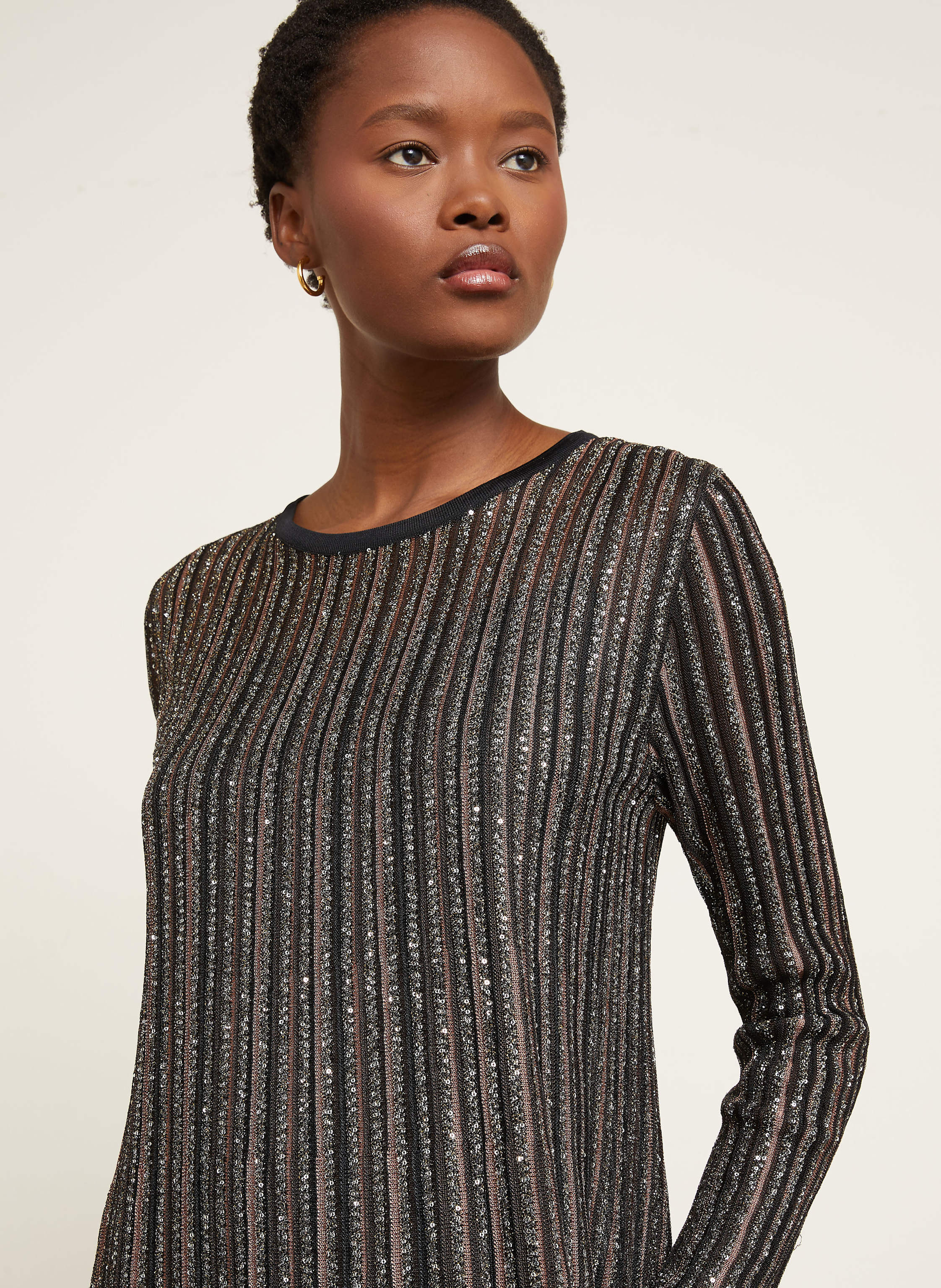 Thumbnail - Missoni Strickkleid Mit Pailletten Und Glitzergarn schwarz