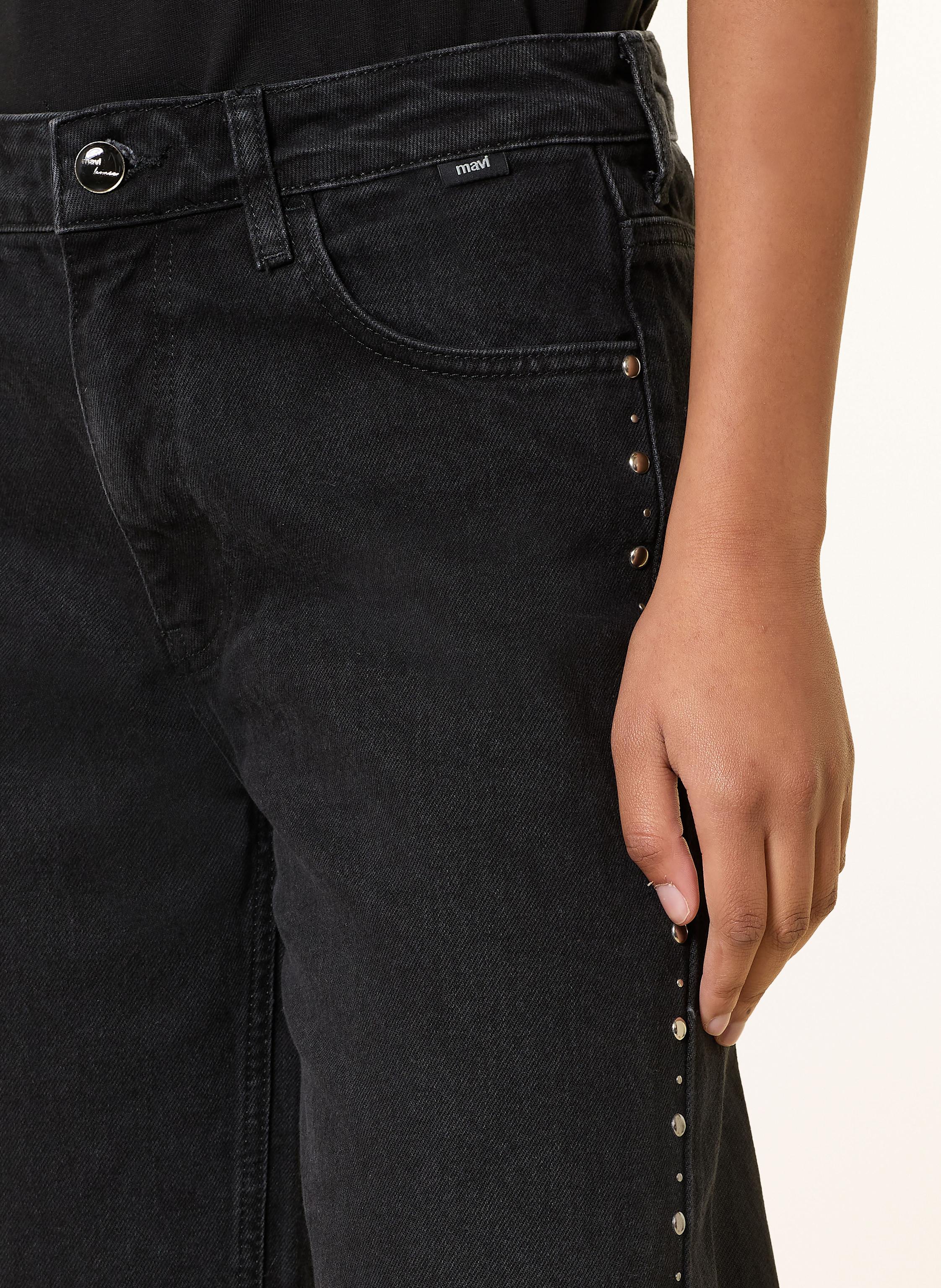 Thumbnail - Mavi Wide Leg Jeans Rebecca Mit Nieten schwarz