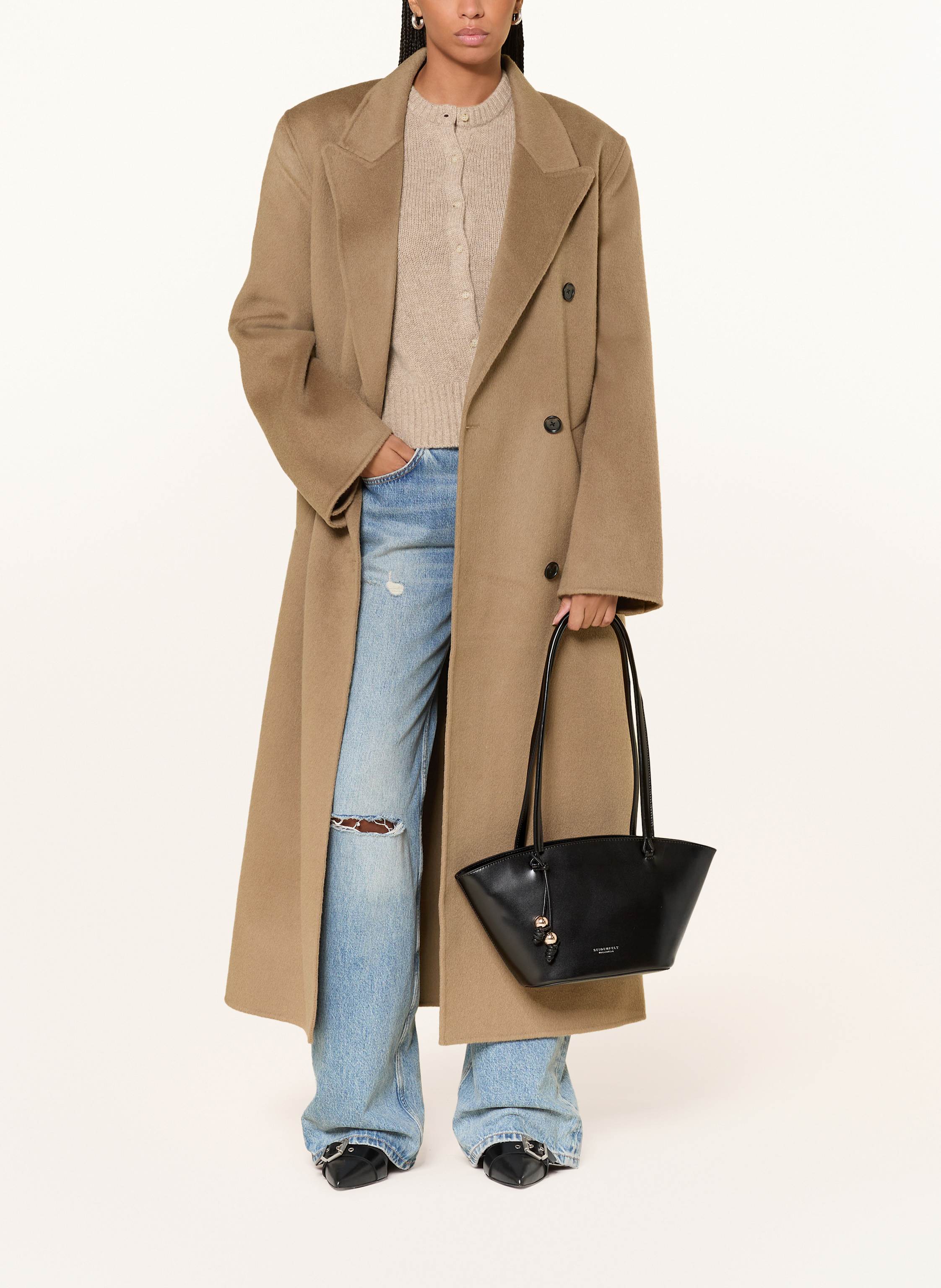 Thumbnail - Seidenfelt Schultertasche Arvaja Tulip Medium schwarz