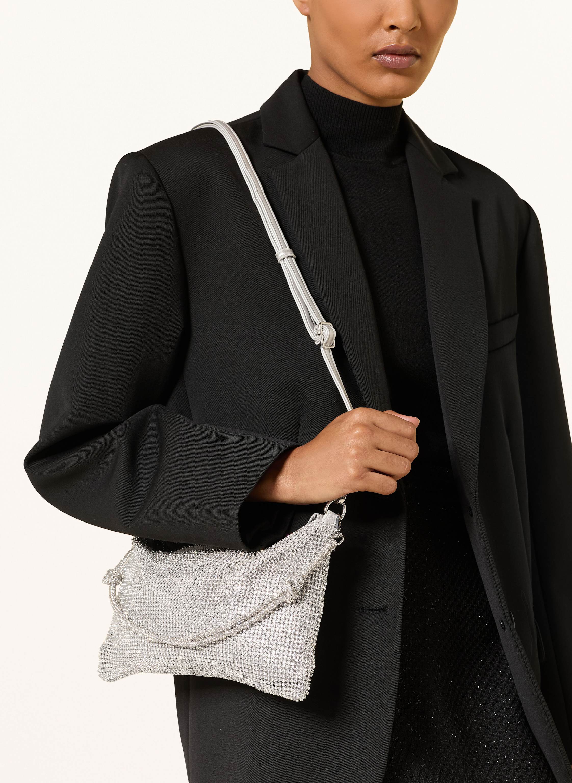 Thumbnail - Seidenfelt Umhängetasche Halilas Mit Schmucksteinen silber