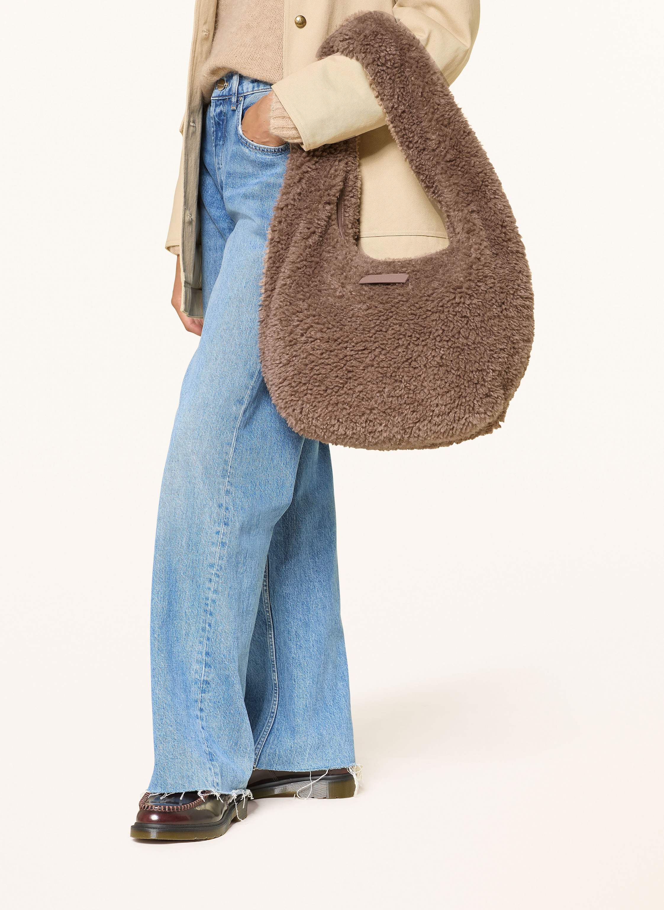 Thumbnail - Seidenfelt Beuteltasche Leje beige