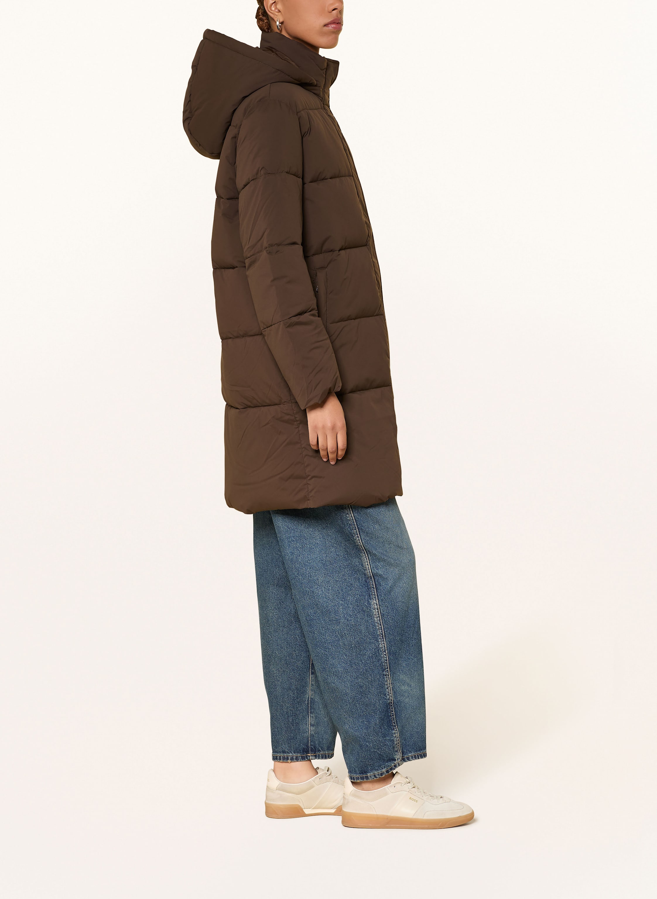 Thumbnail - Guess Jeans Steppmantel Mit Abnehmbarer Kapuze braun