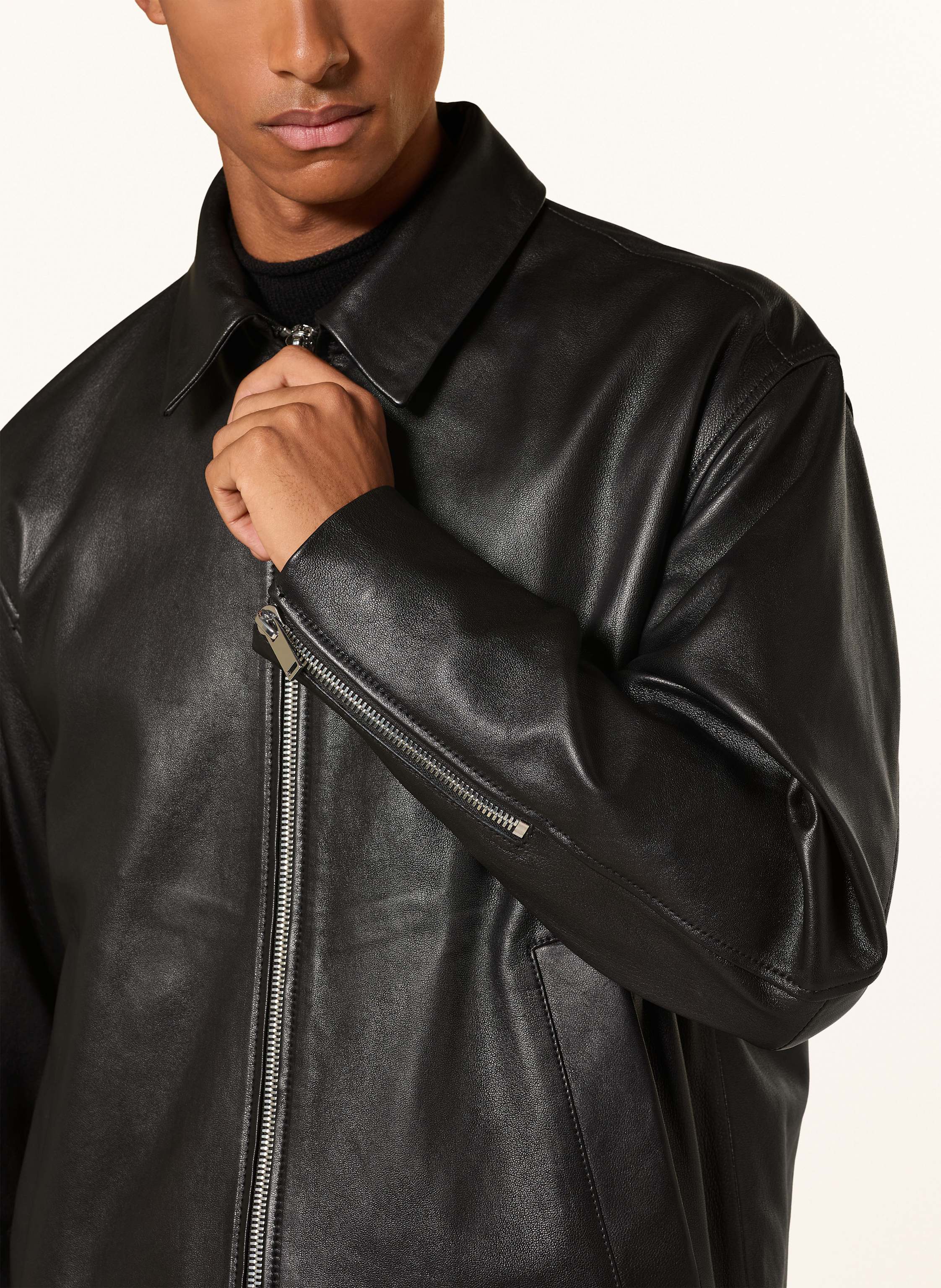 Thumbnail - Drykorn Lederjacke Rikko schwarz